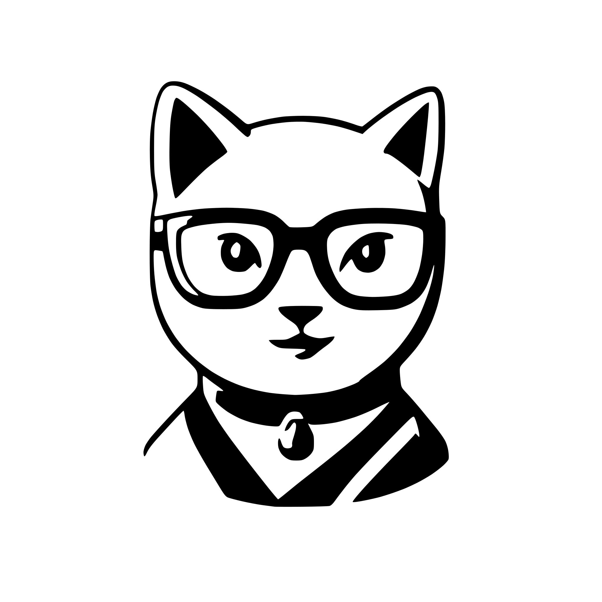 AI-generated SVG of a smart cat in glasses