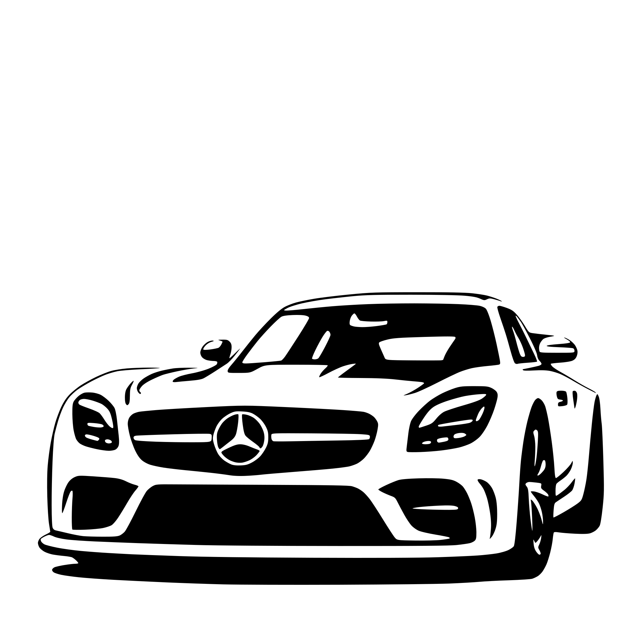 AI-generated SVG of 'mercedes benz gt Face view with slight angle deviation with rear wing'