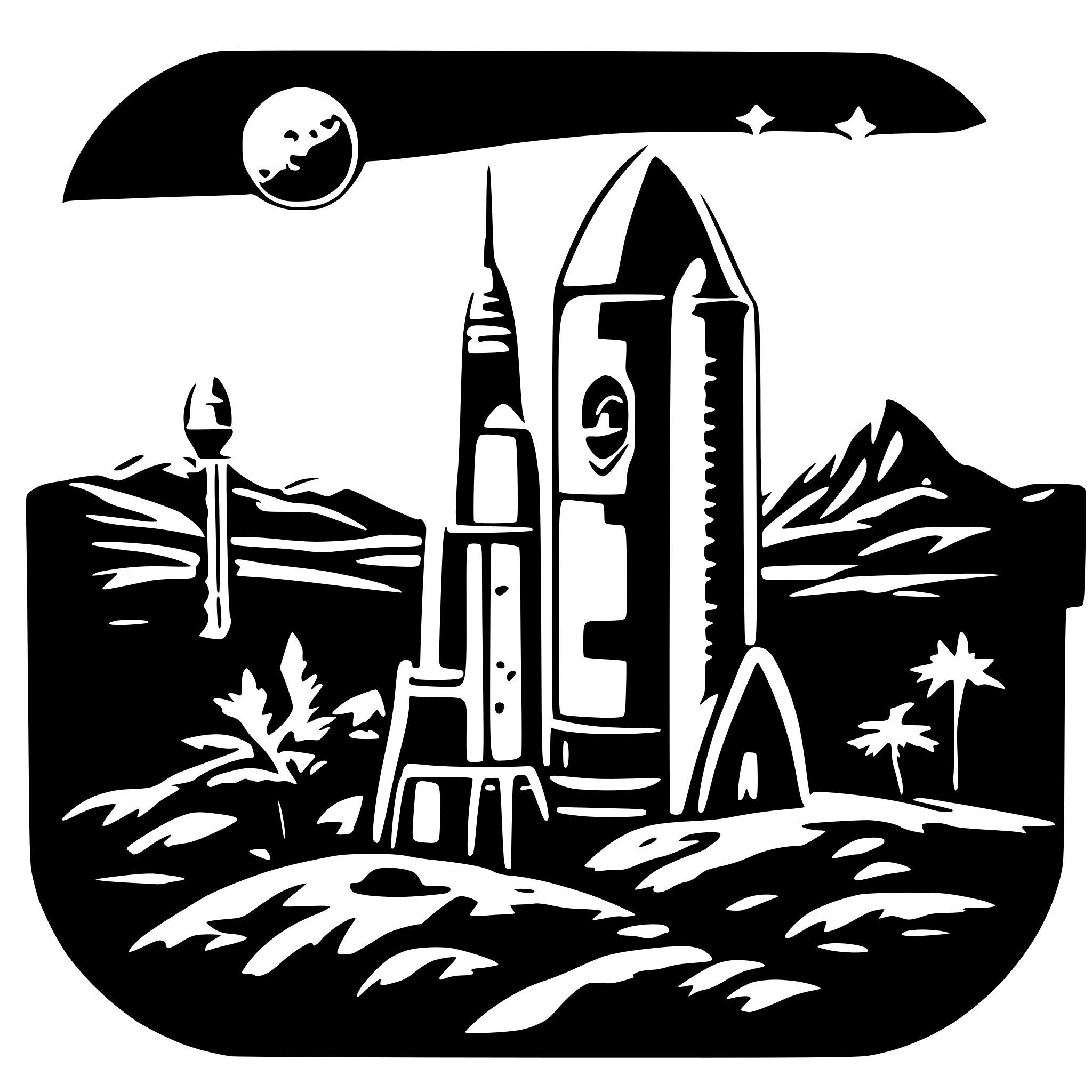 AI-generated SVG of a mars with a rocket