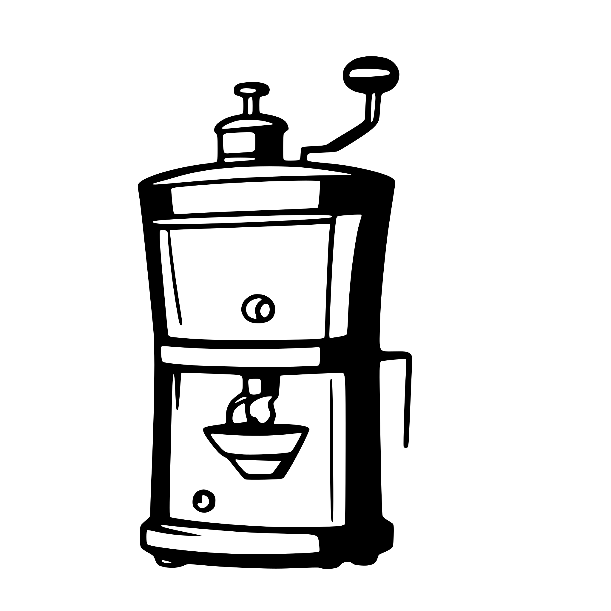 AI-generated SVG of 'funny looking modern electric coffee grinder'