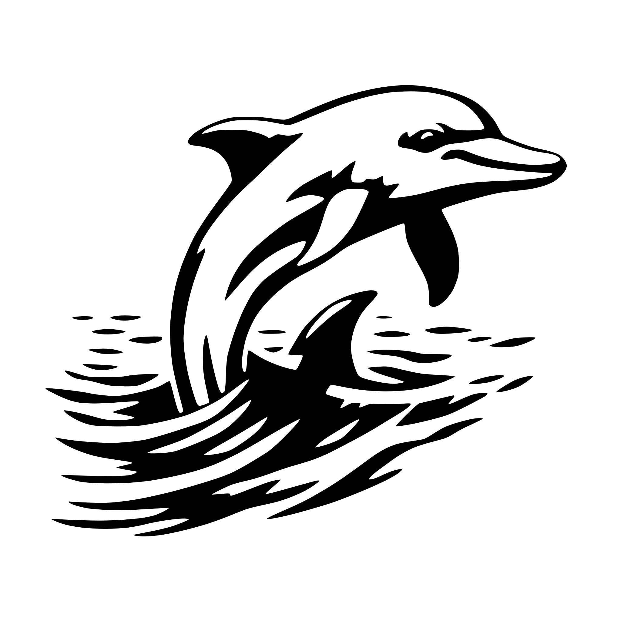 AI-generated SVG of a dolphin, swimming