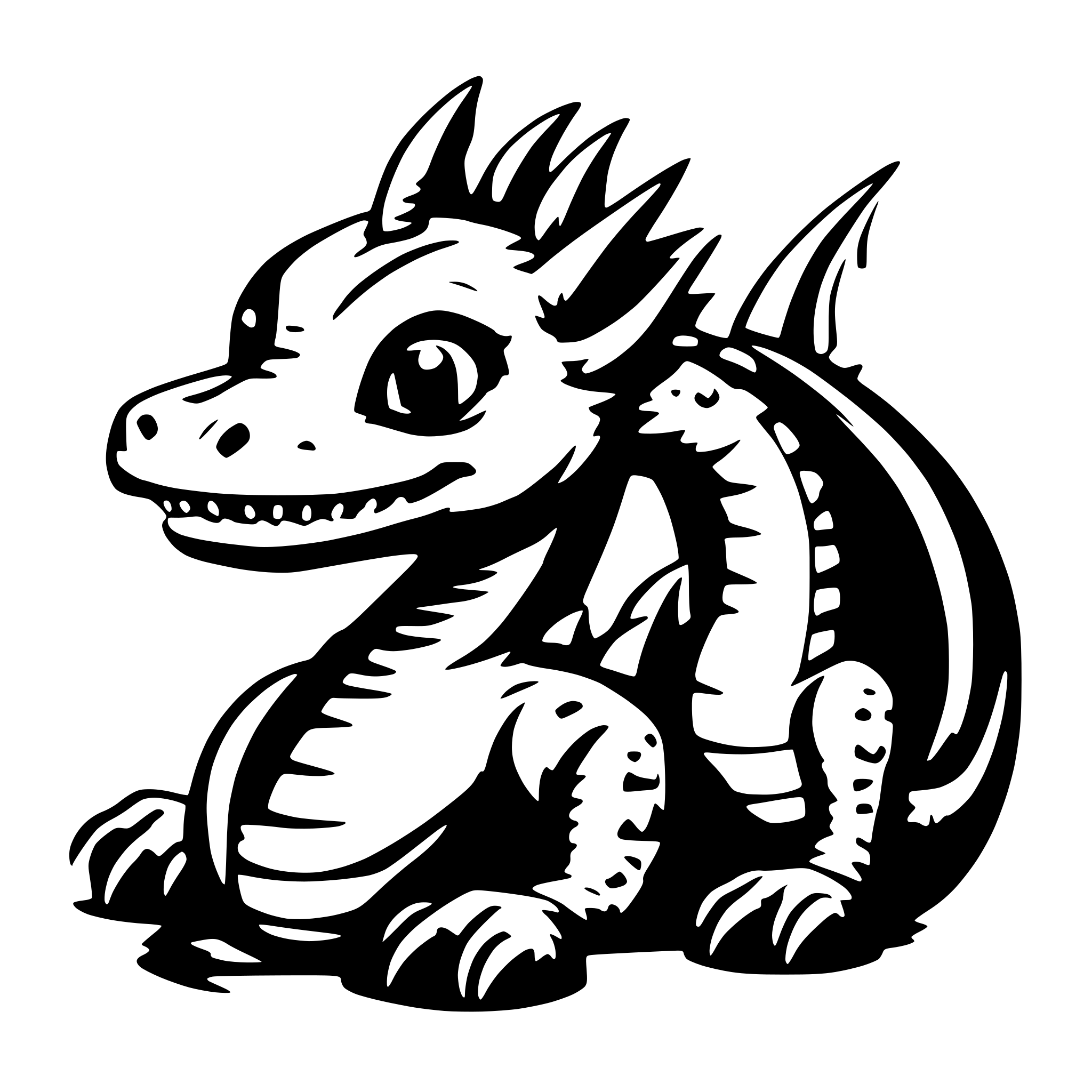 AI-generated SVG of 'baby 3 headed dragon'
