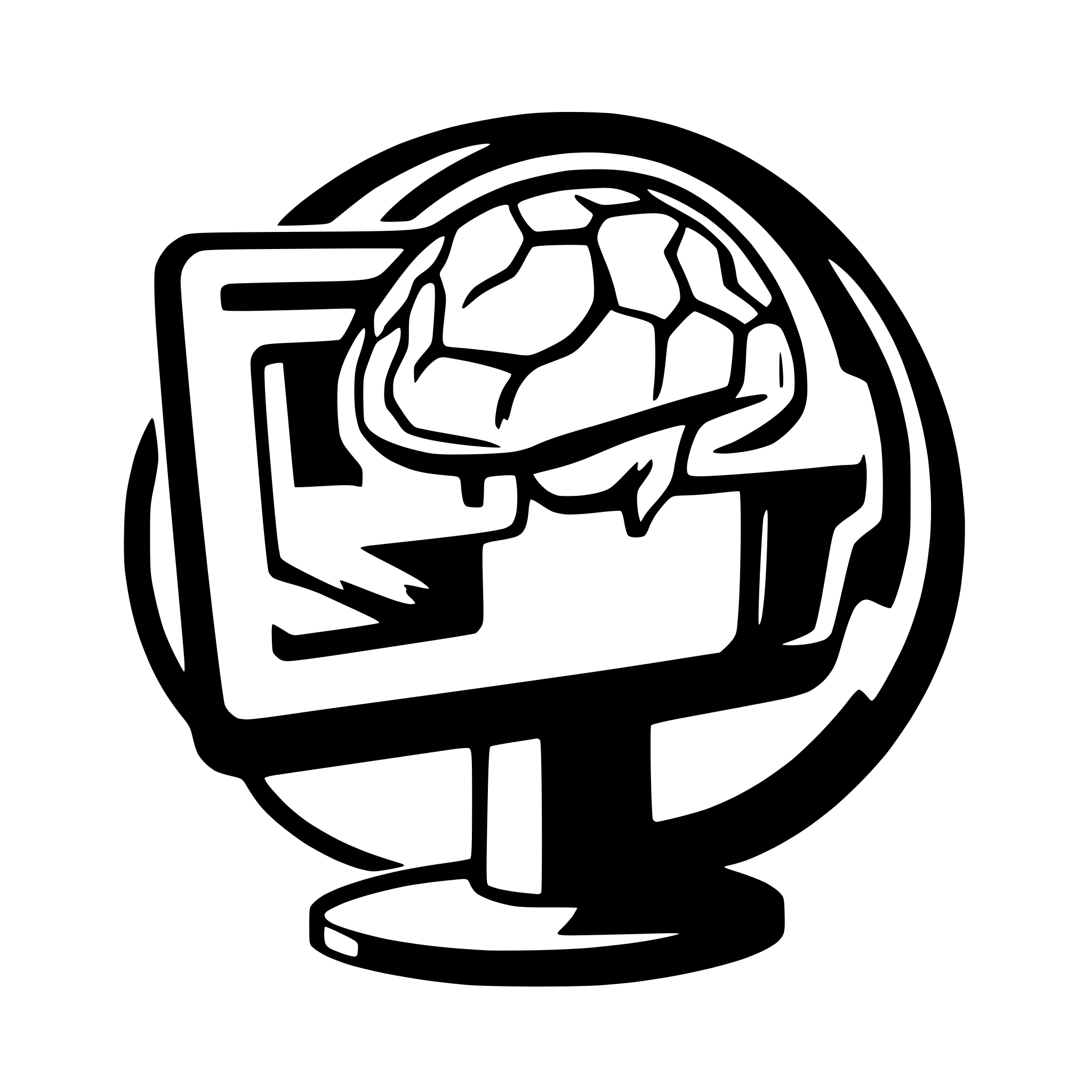 AI-generated SVG of a monitor with abstract techy brain