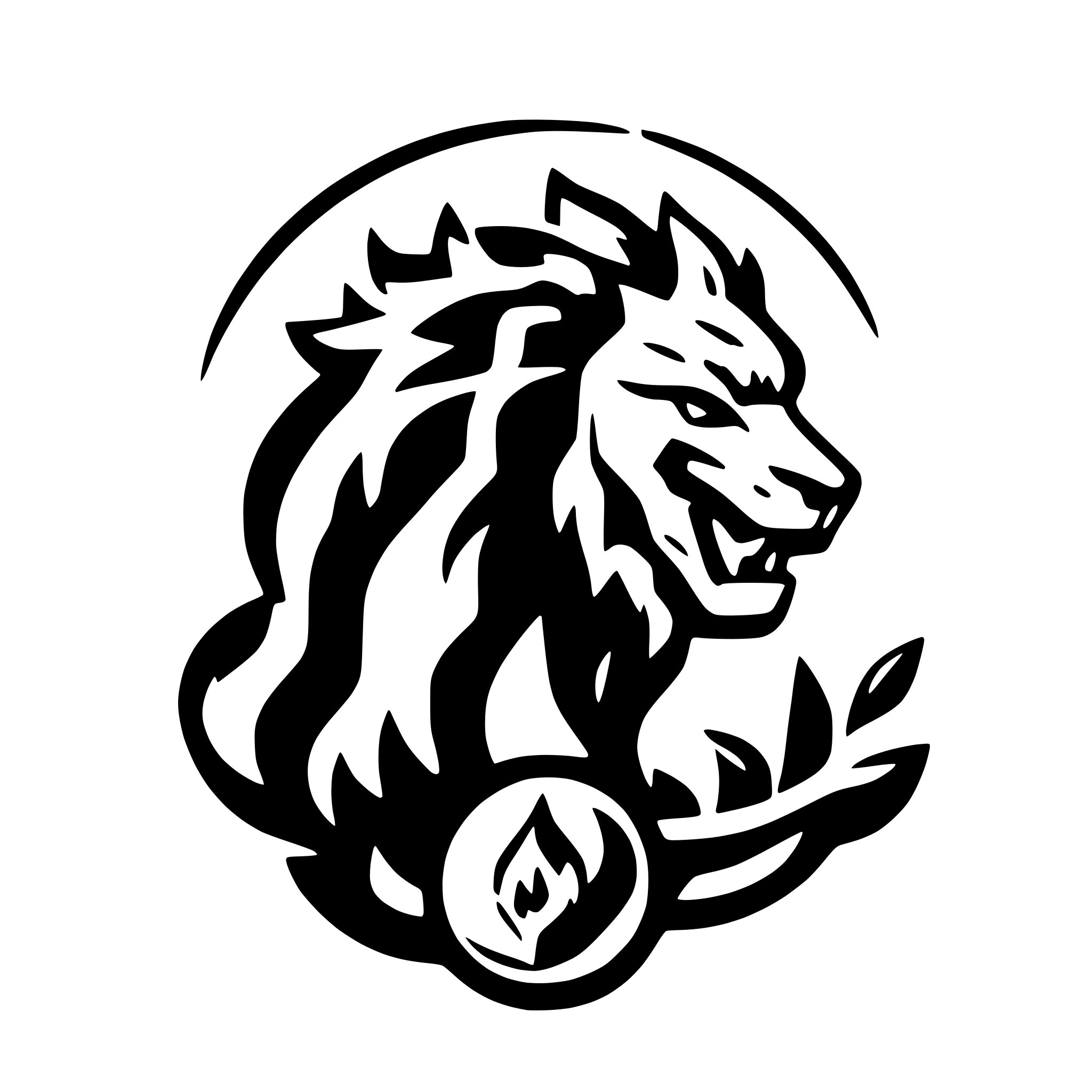 AI-generated SVG of a A roaring lion, automobile themed logo. flames and pace
