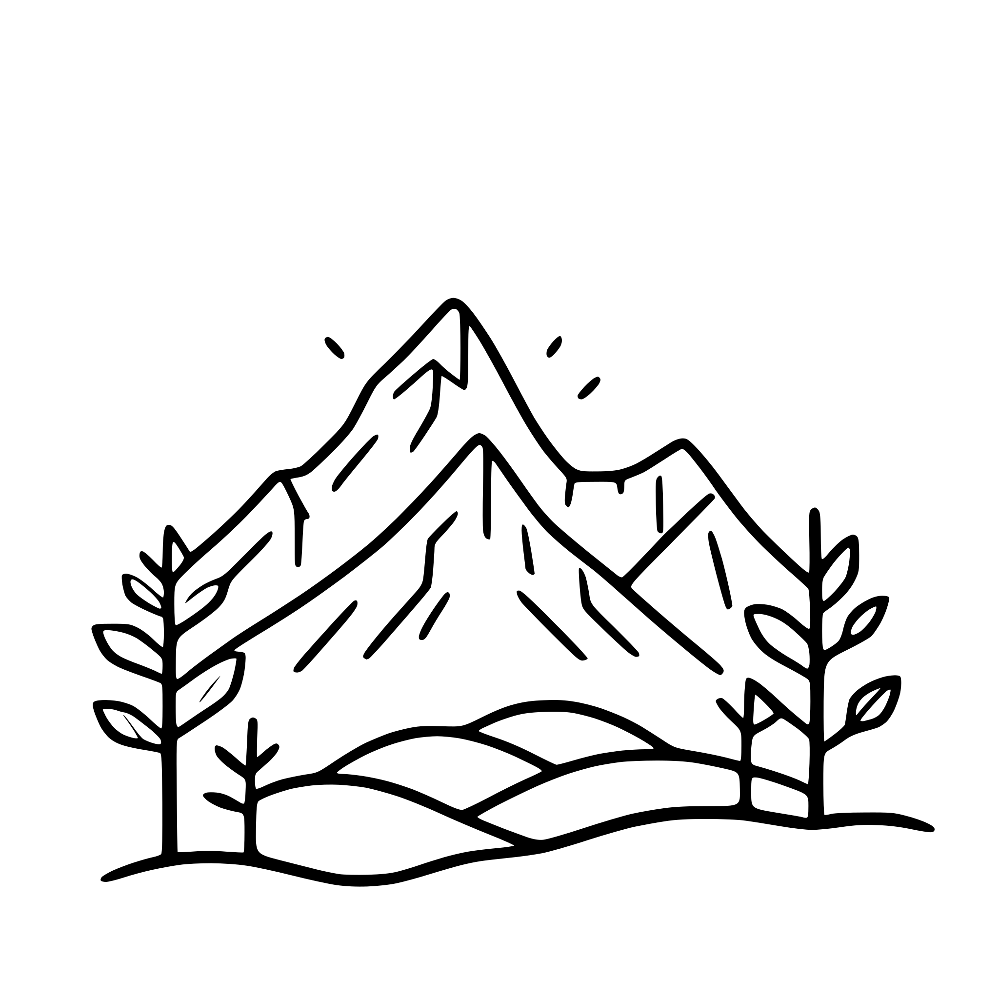 AI-generated SVG of 'minimalist mountains with sun'