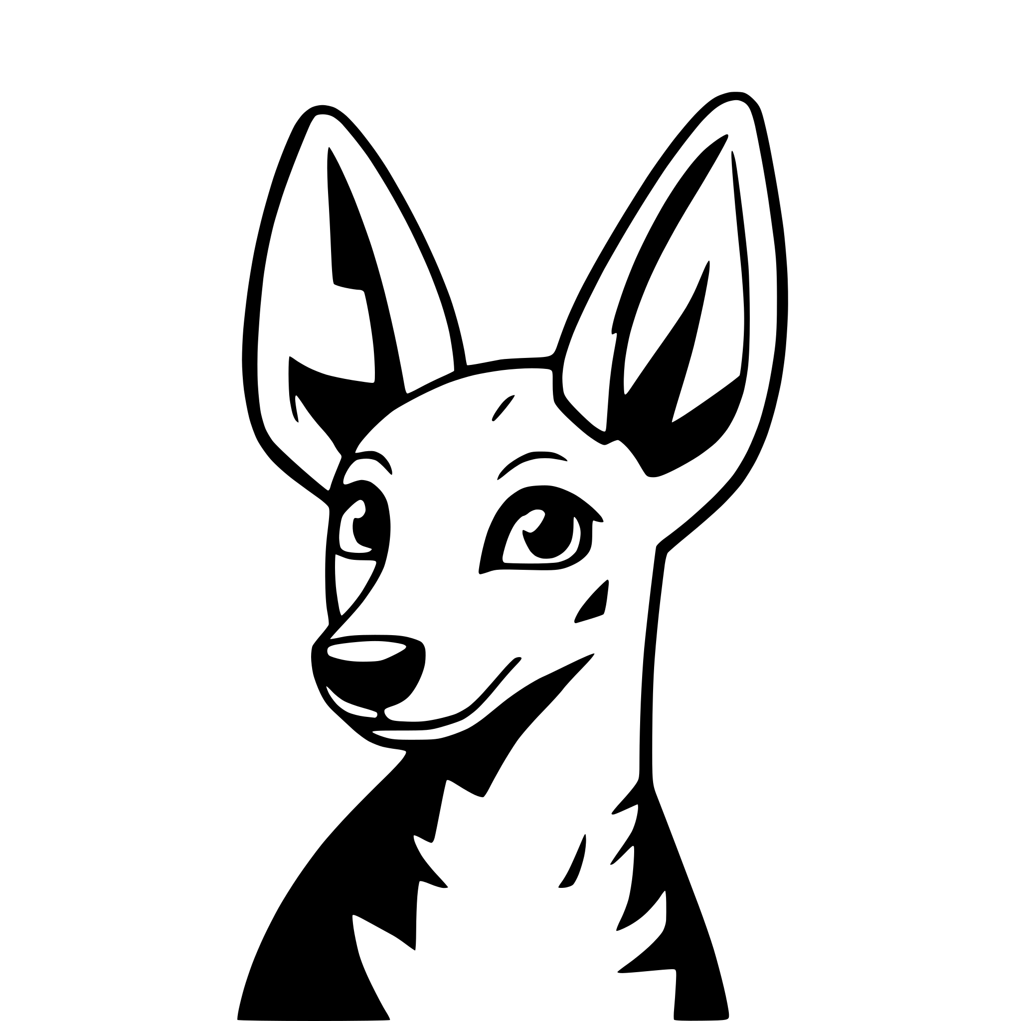 AI-generated SVG of 'podenco ears one folding'