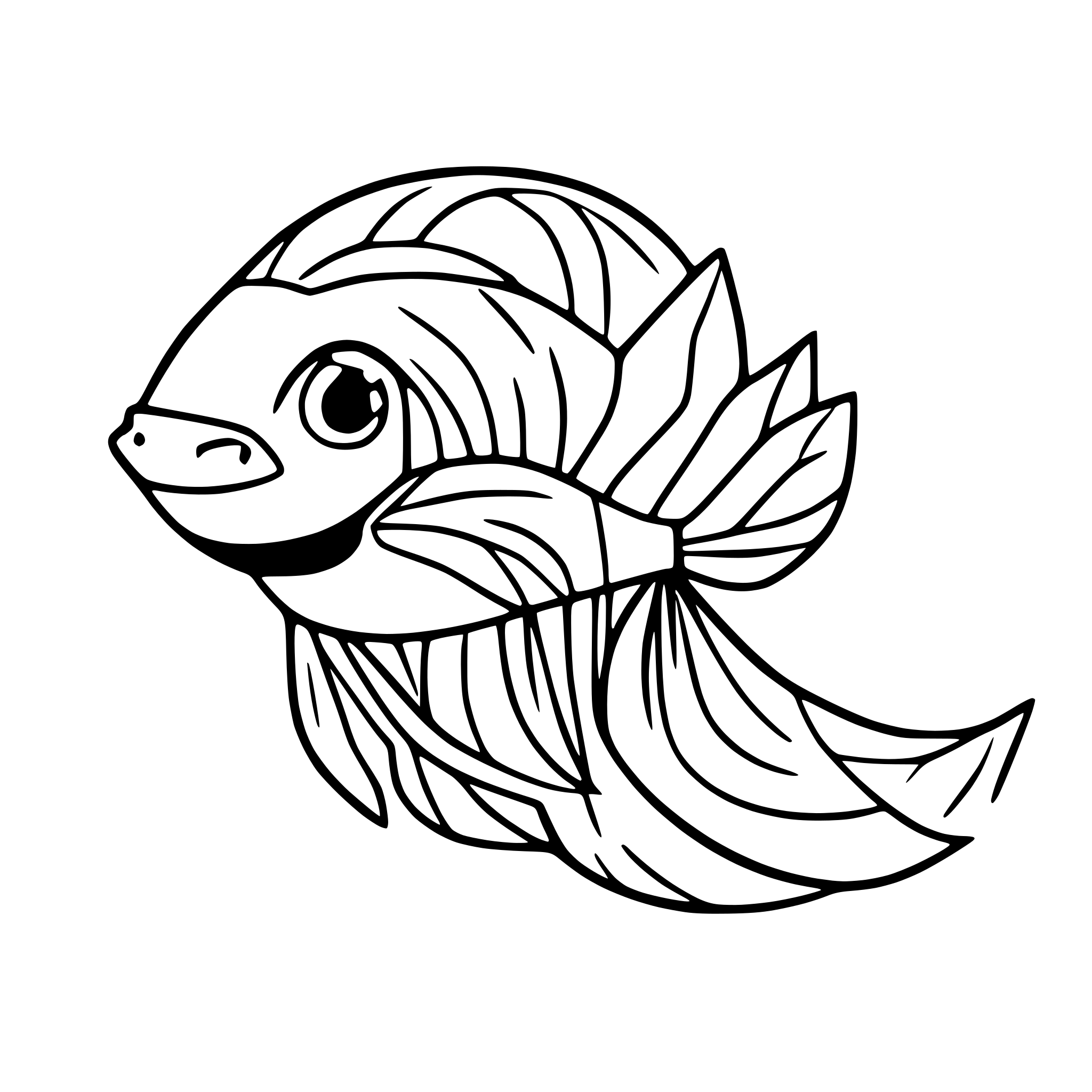 AI-generated SVG of a betta fish
