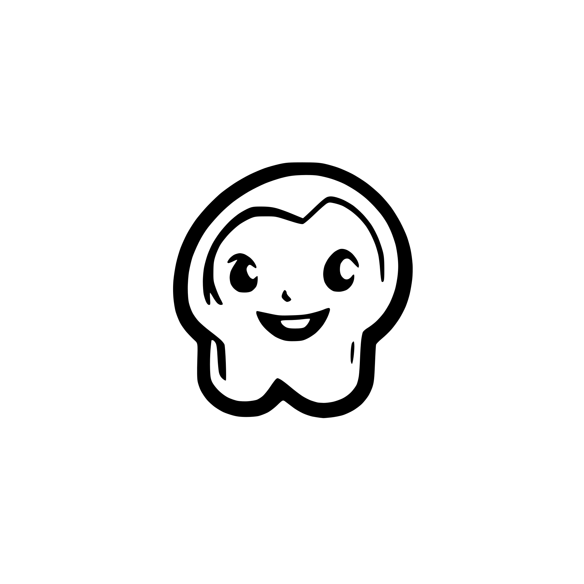 AI-generated SVG of a cutest simple kawaii ghost with no background, smile with a tooth, perfect as a web mascot, for animations and as a logo