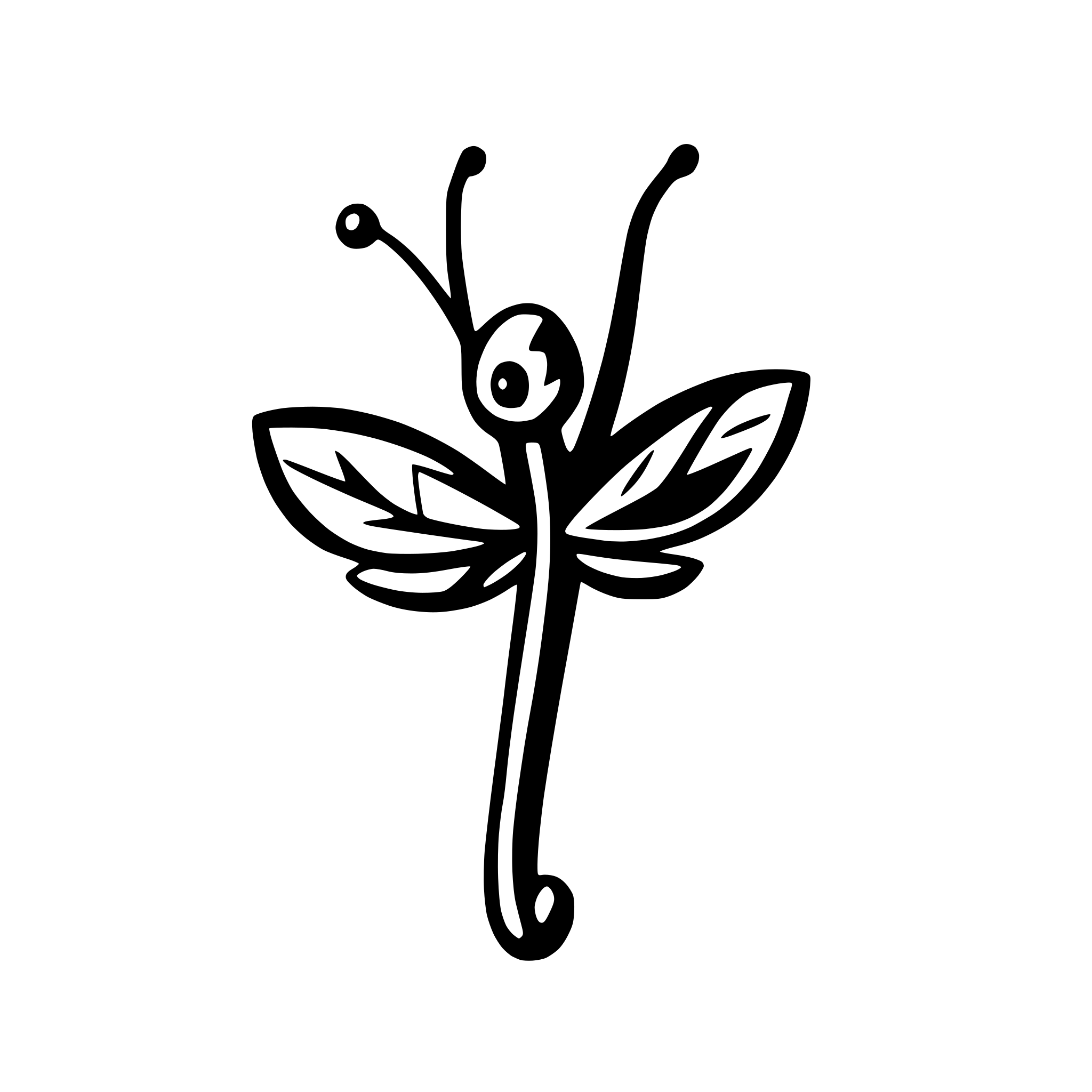 AI-generated SVG of a mantis, abstract, for logo, simple outline