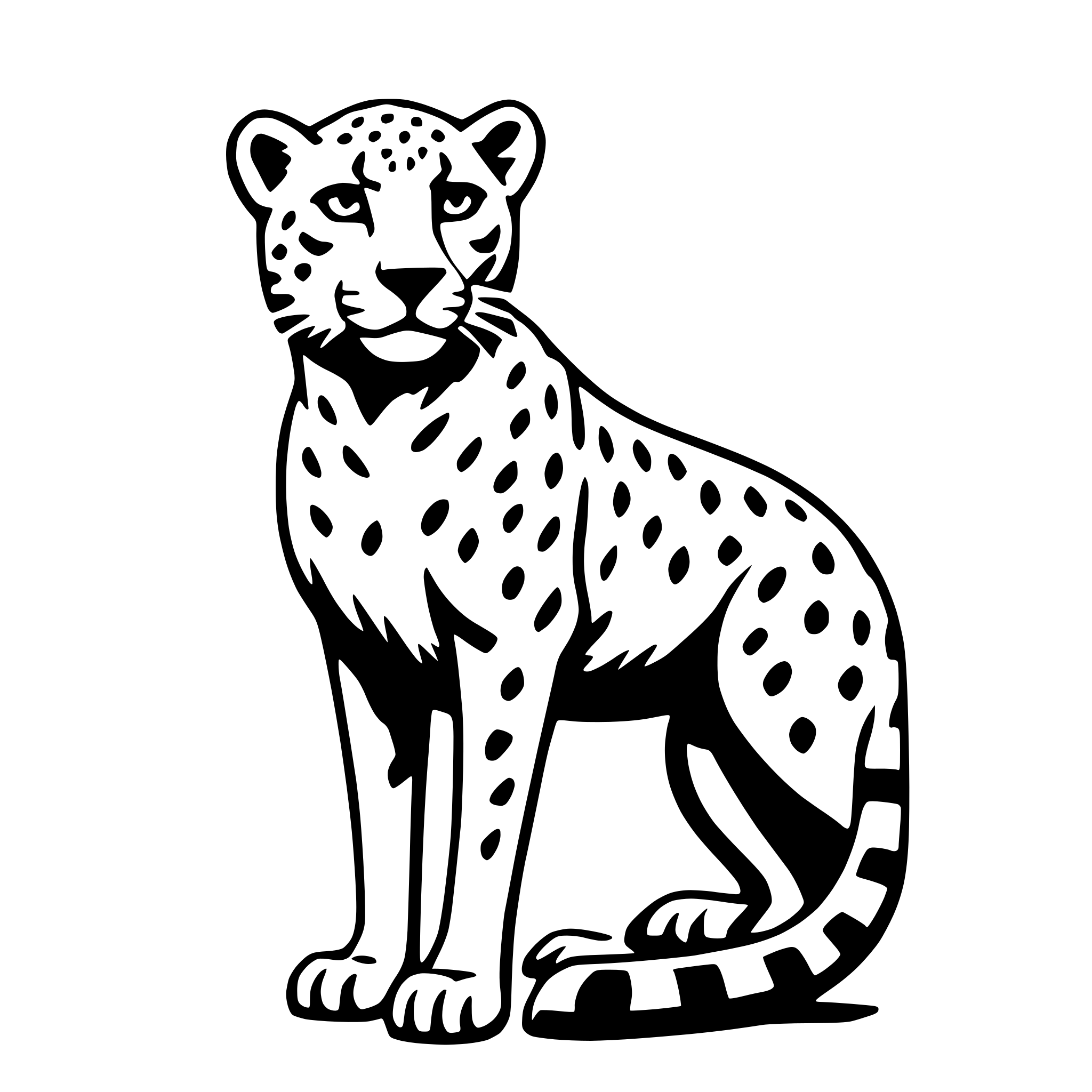 AI-generated SVG of 'cheetah with compass'