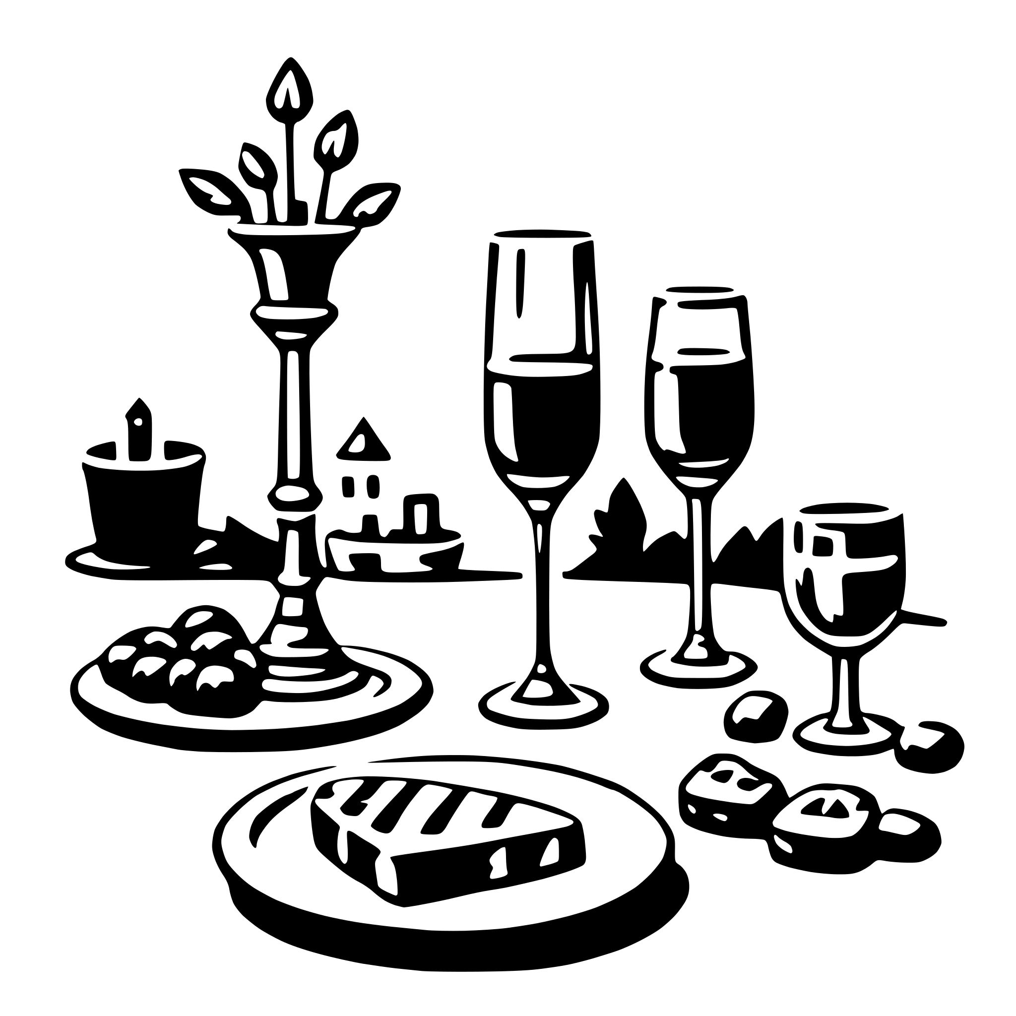 AI-generated SVG of a romantic dinner