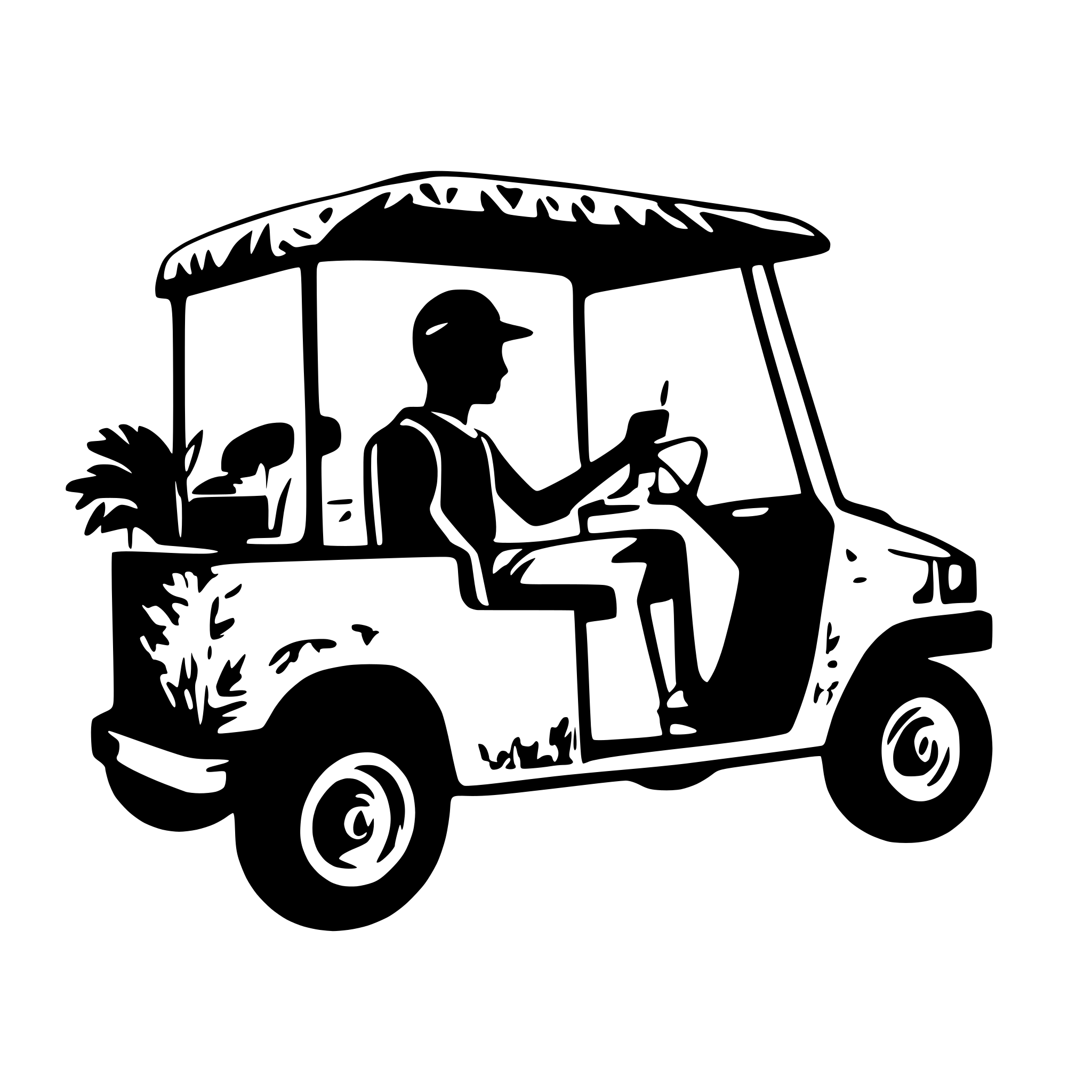 AI-generated SVG of a a man holding a beer sitting inside a golf buggy AI-generated SVG of a a man holding a beer sitting inside a golf buggy