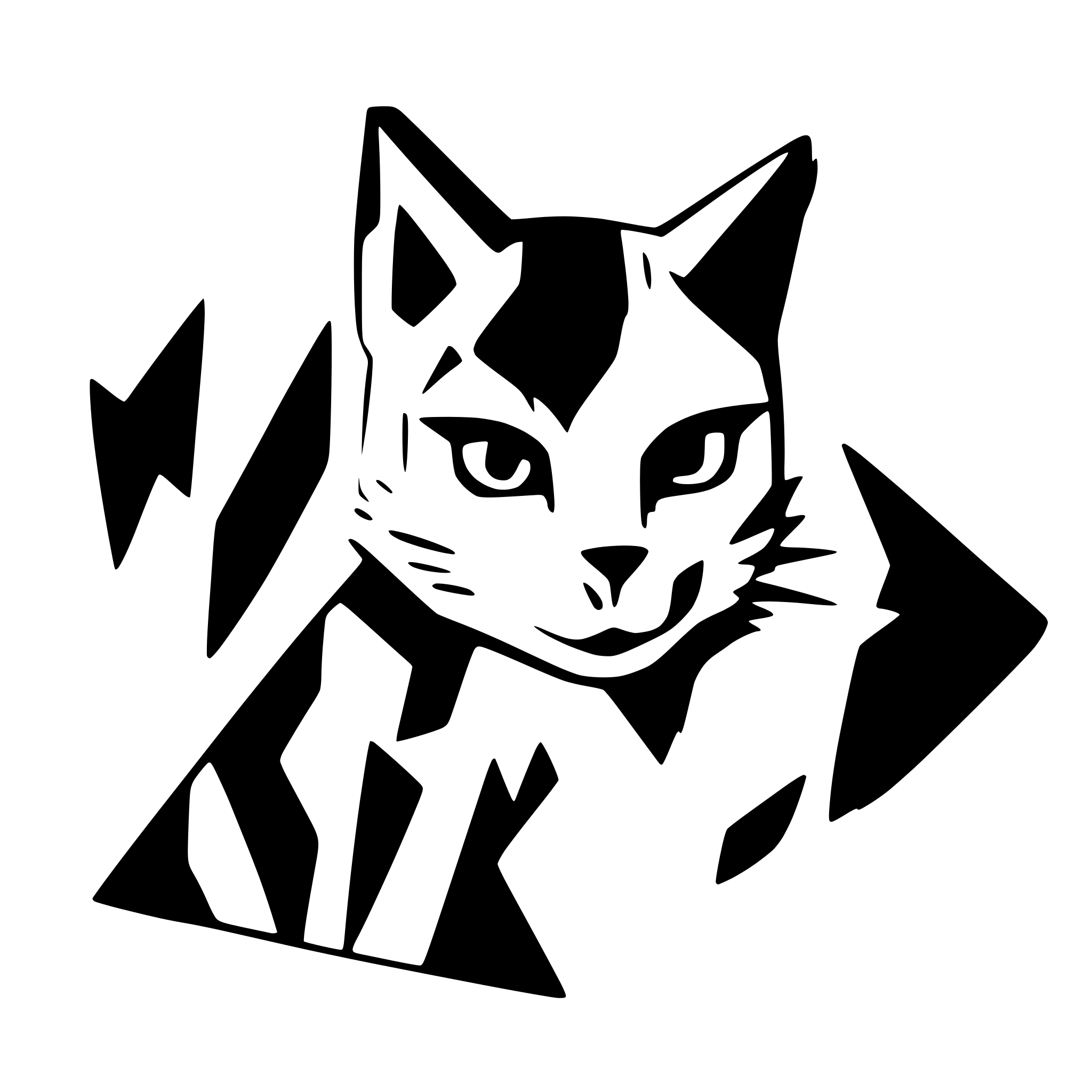 AI-generated SVG of 'cat made of triangles'