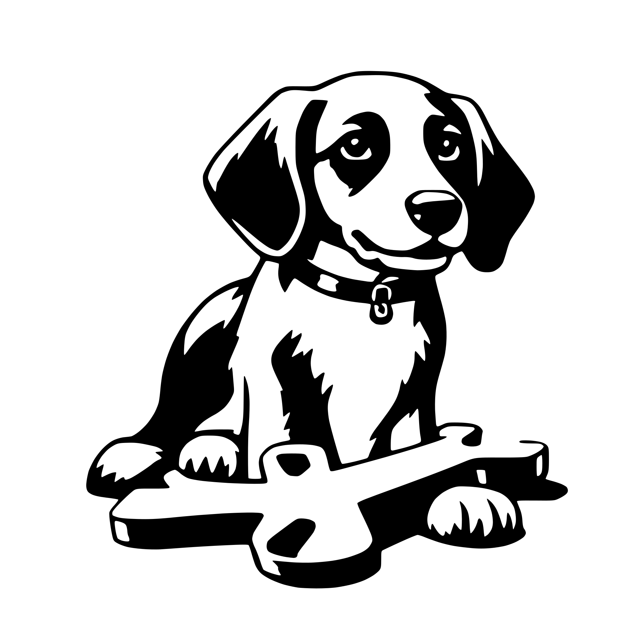 AI-generated SVG of a dog with bone