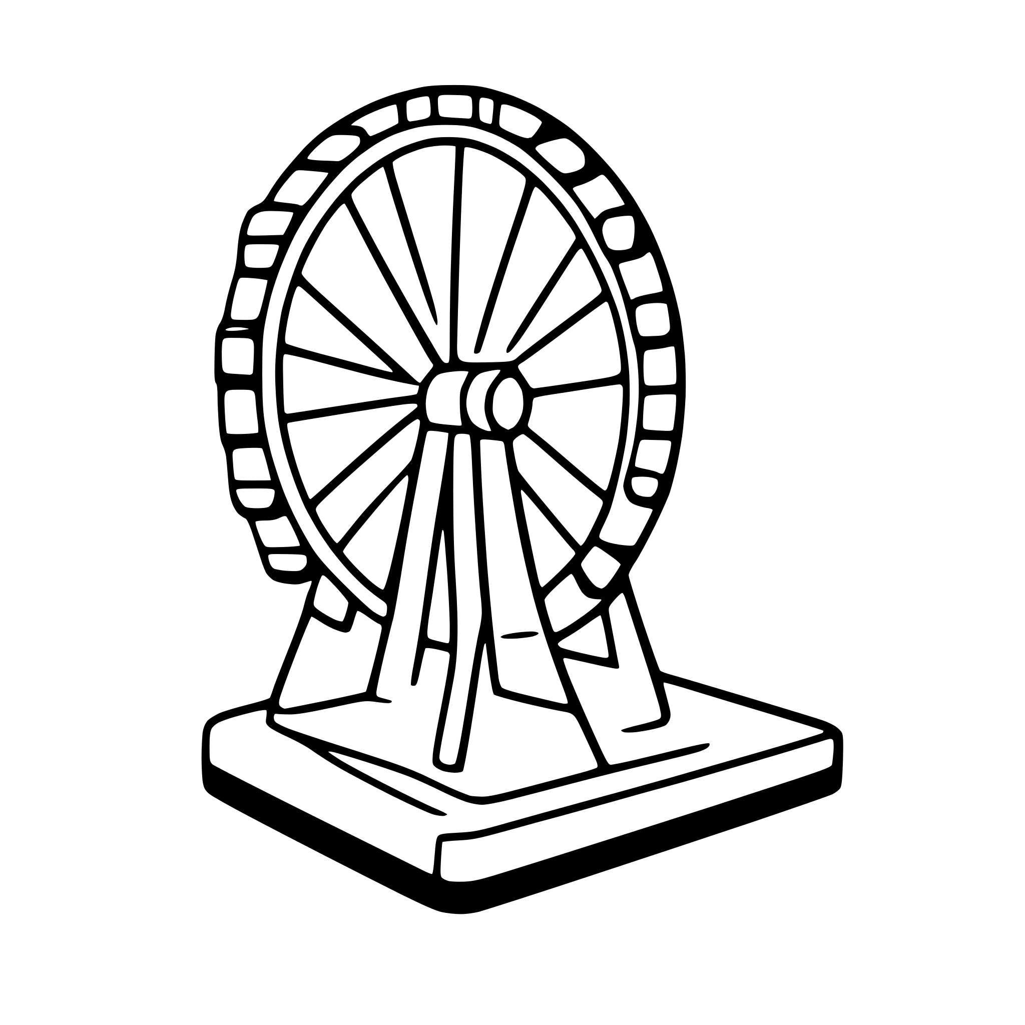 AI-generated SVG of 'ferris wheel by the sea'