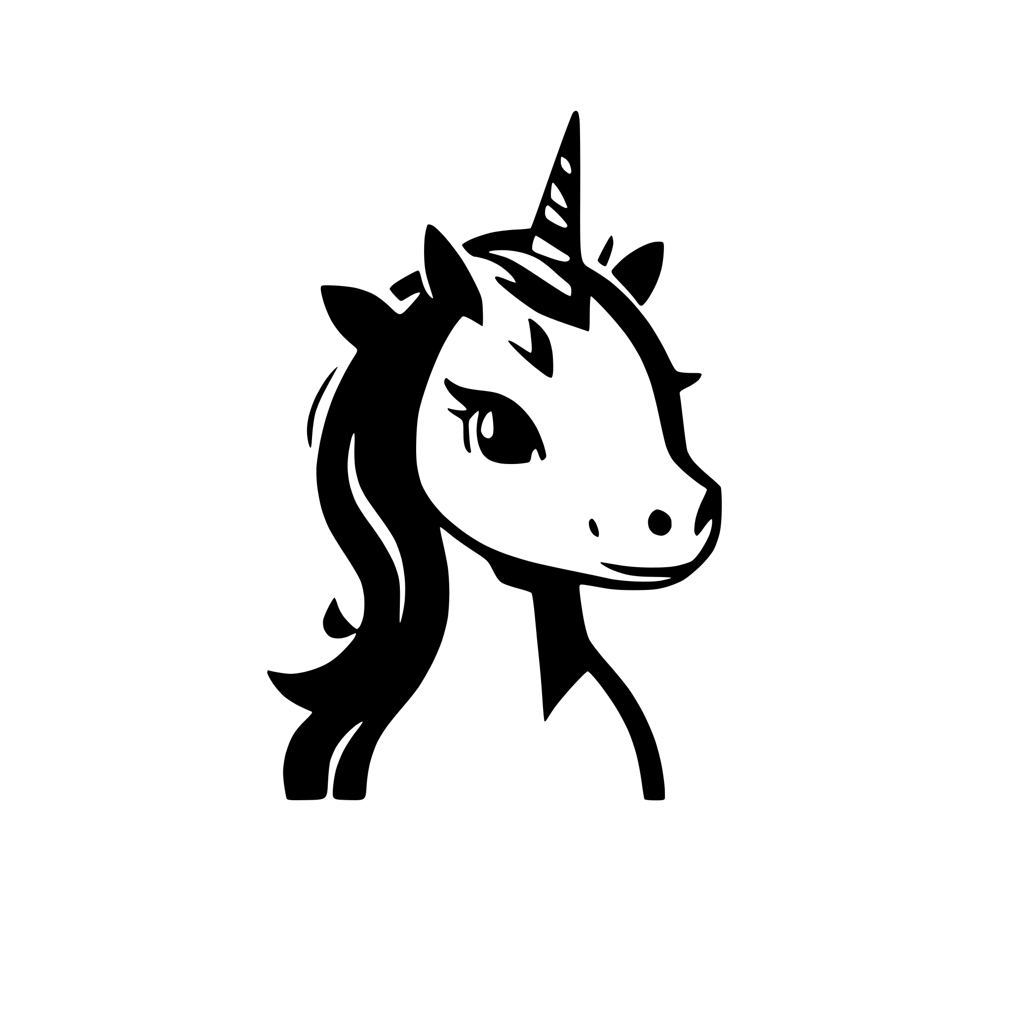 AI-generated SVG of a Cute unicorn silhouette