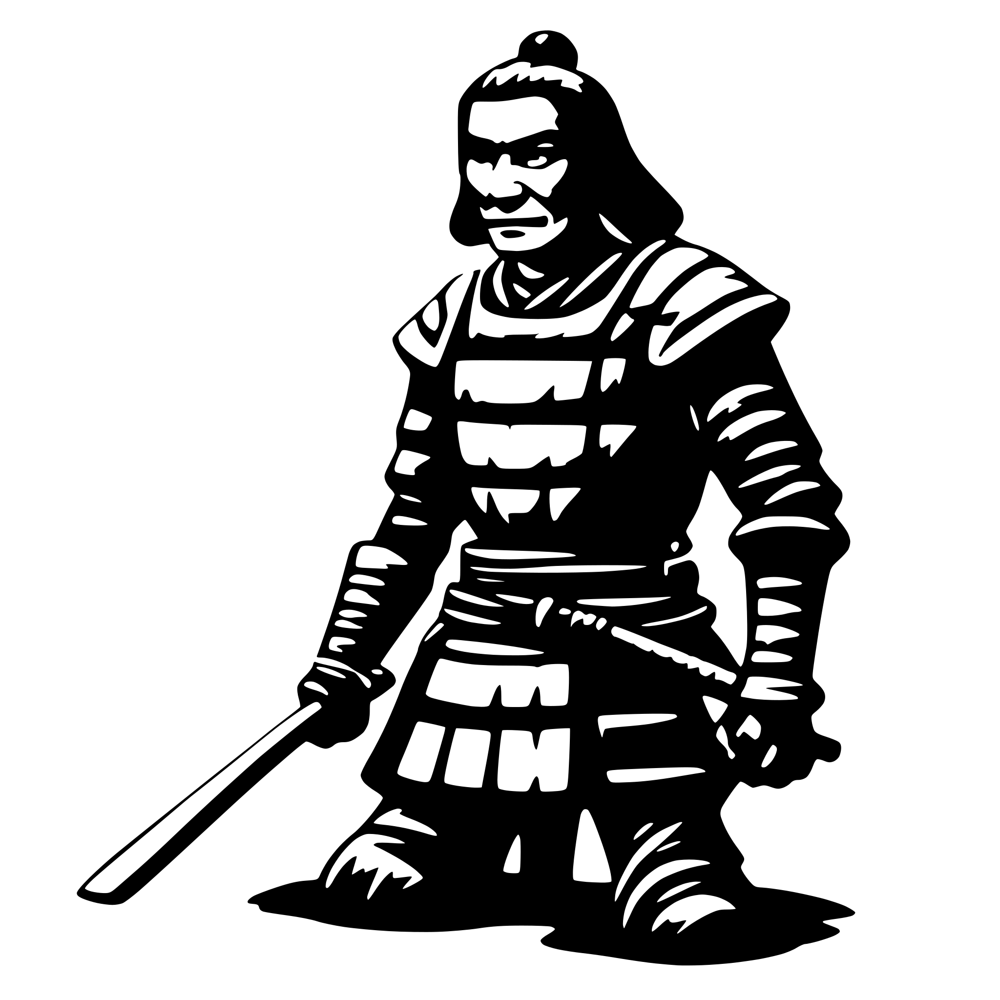 AI-generated SVG of a old samurai