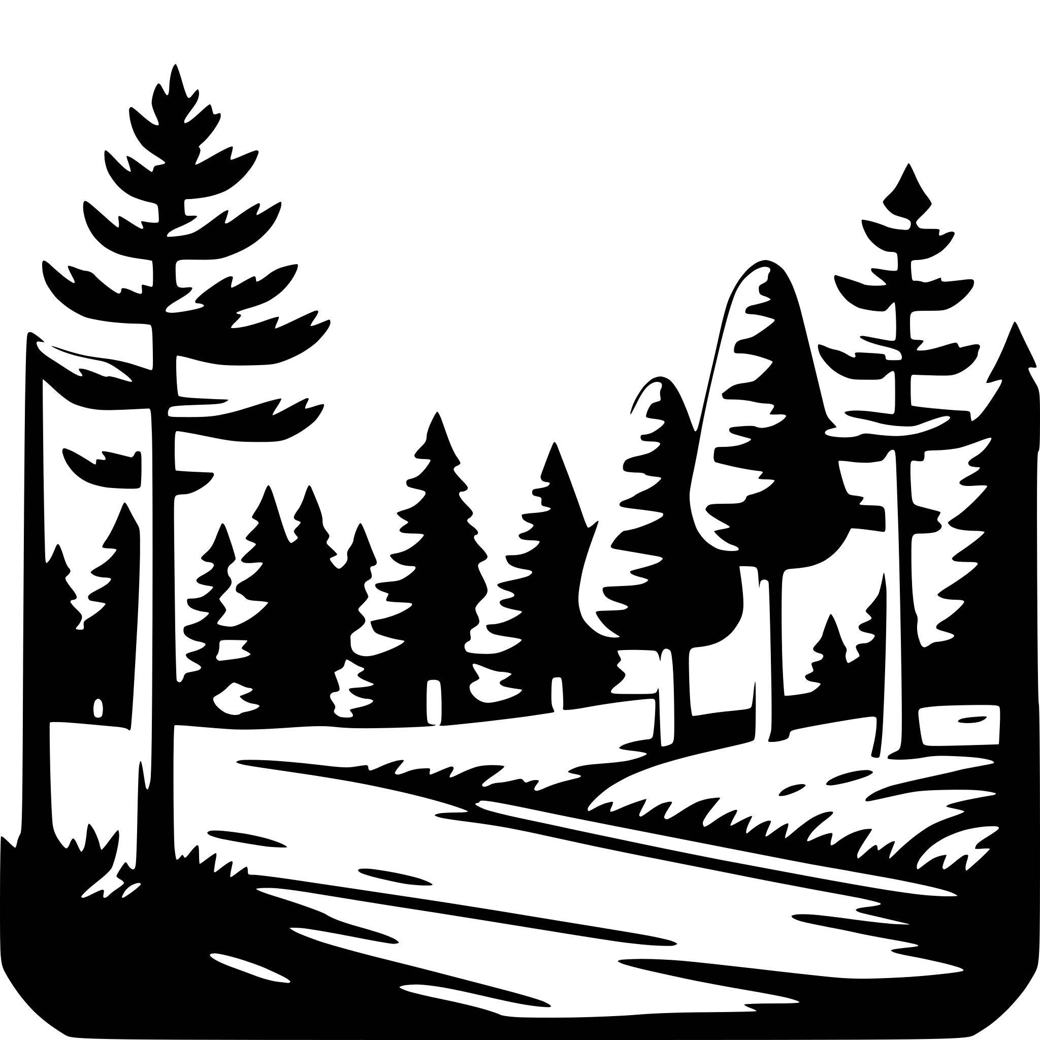 AI-generated SVG of a pine forest