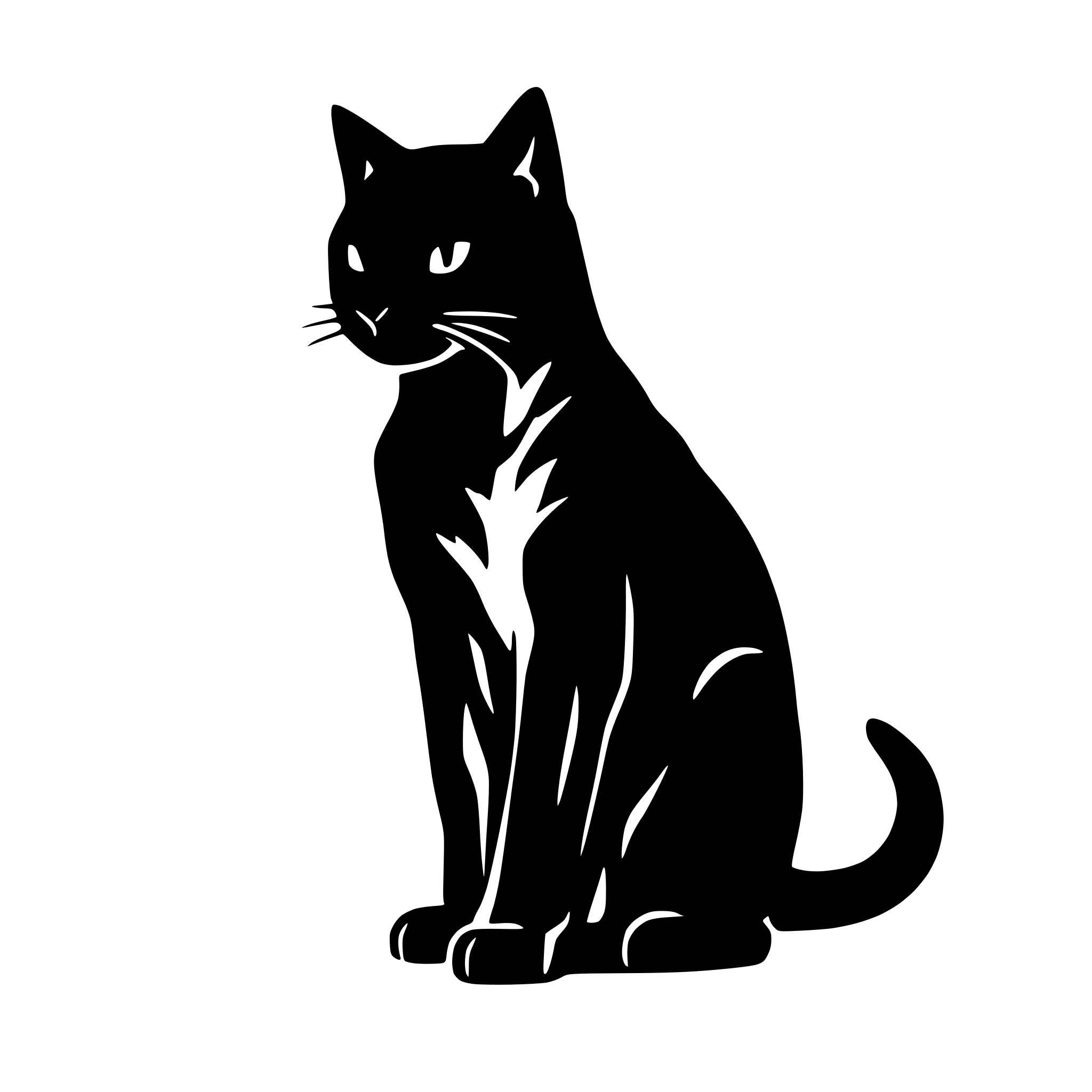 AI-generated SVG of a a silhouette of a cat, seen from the side. the cat is on its rears and in fighting mode, raising its paws, ready to battle.
