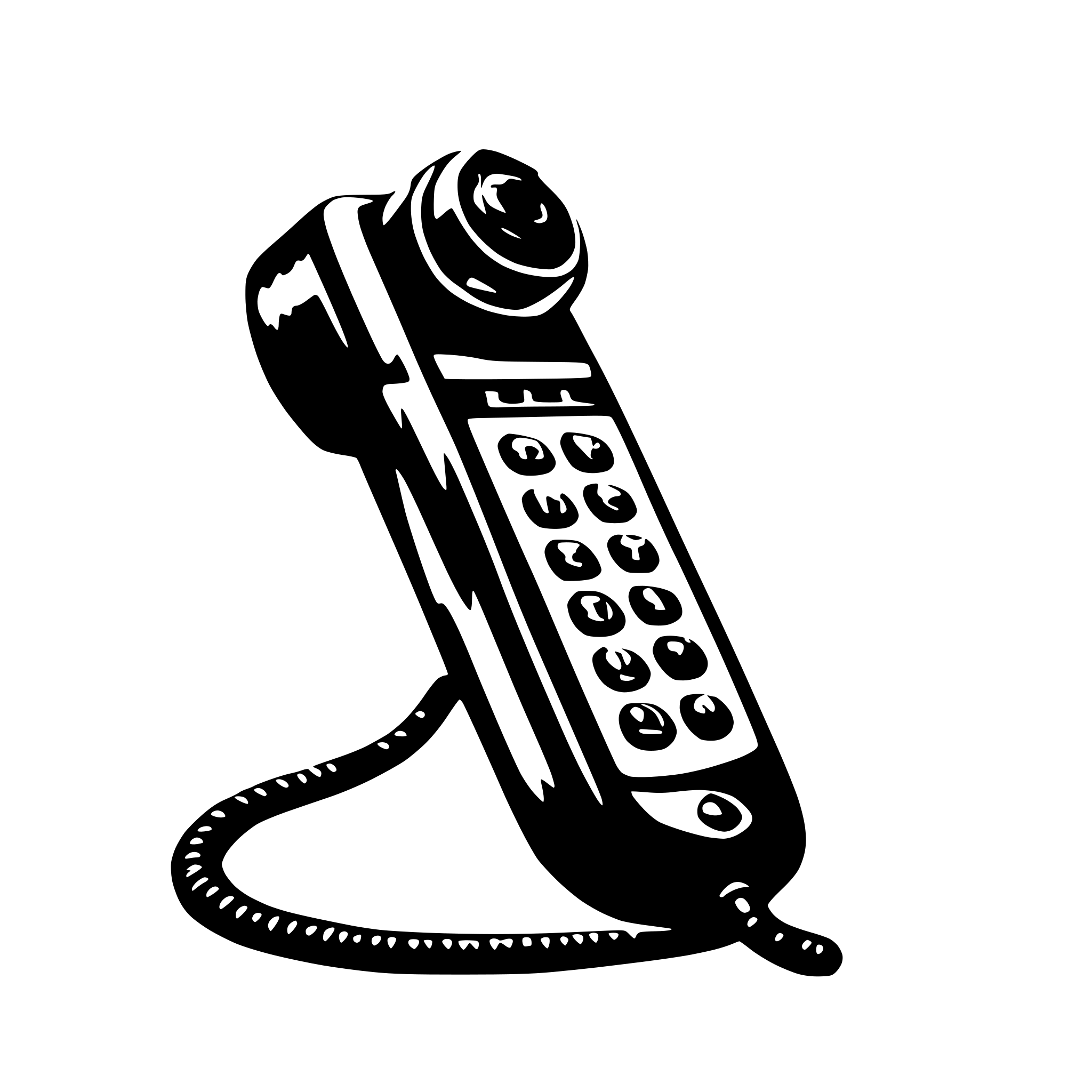 AI-generated SVG of 'a plain phone receiver, slightly turned towards viewer'