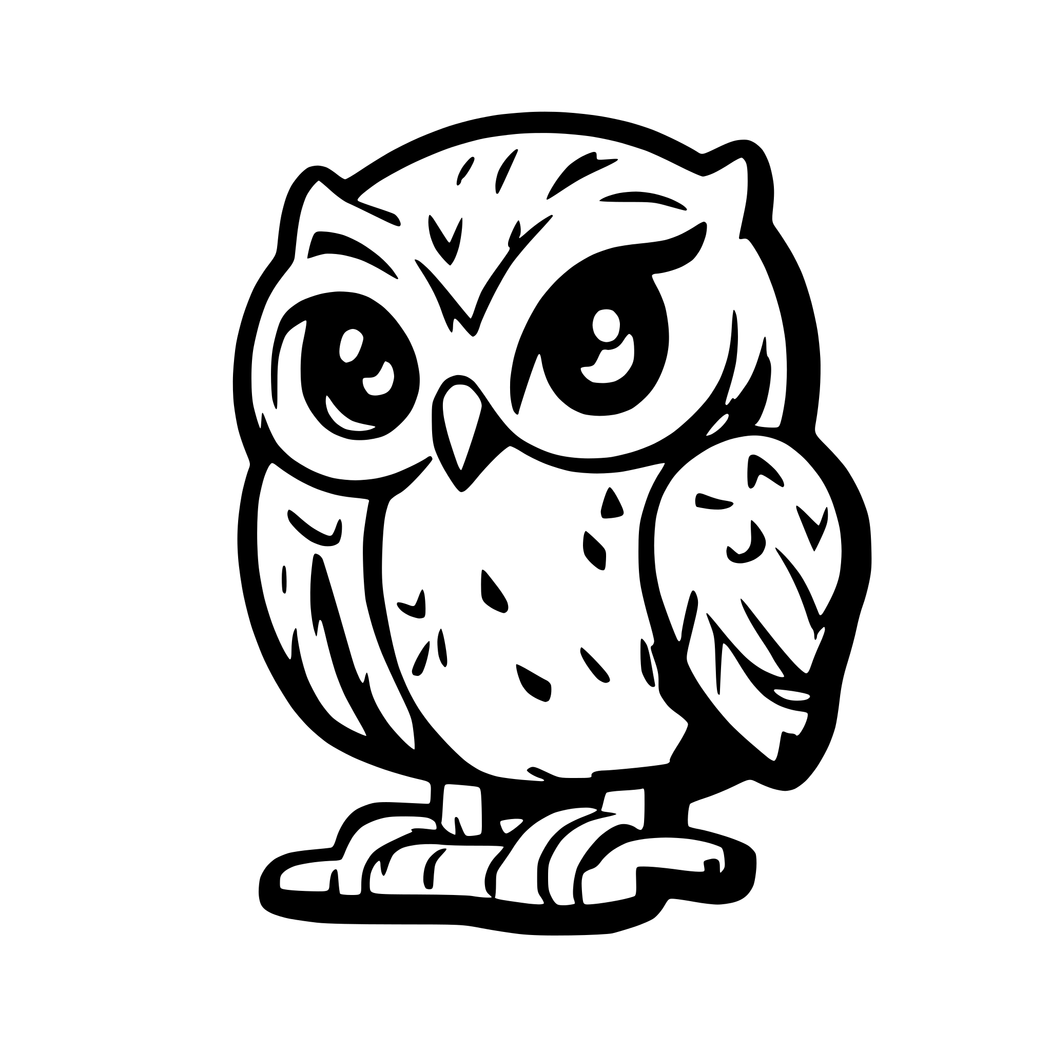 AI-generated SVG of 'OWL funny sticker'