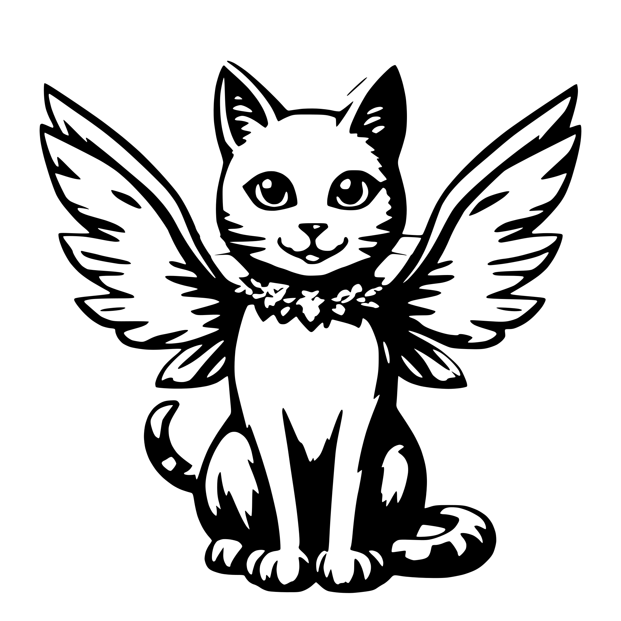 AI-generated SVG of 'fairy magic cat with wings'