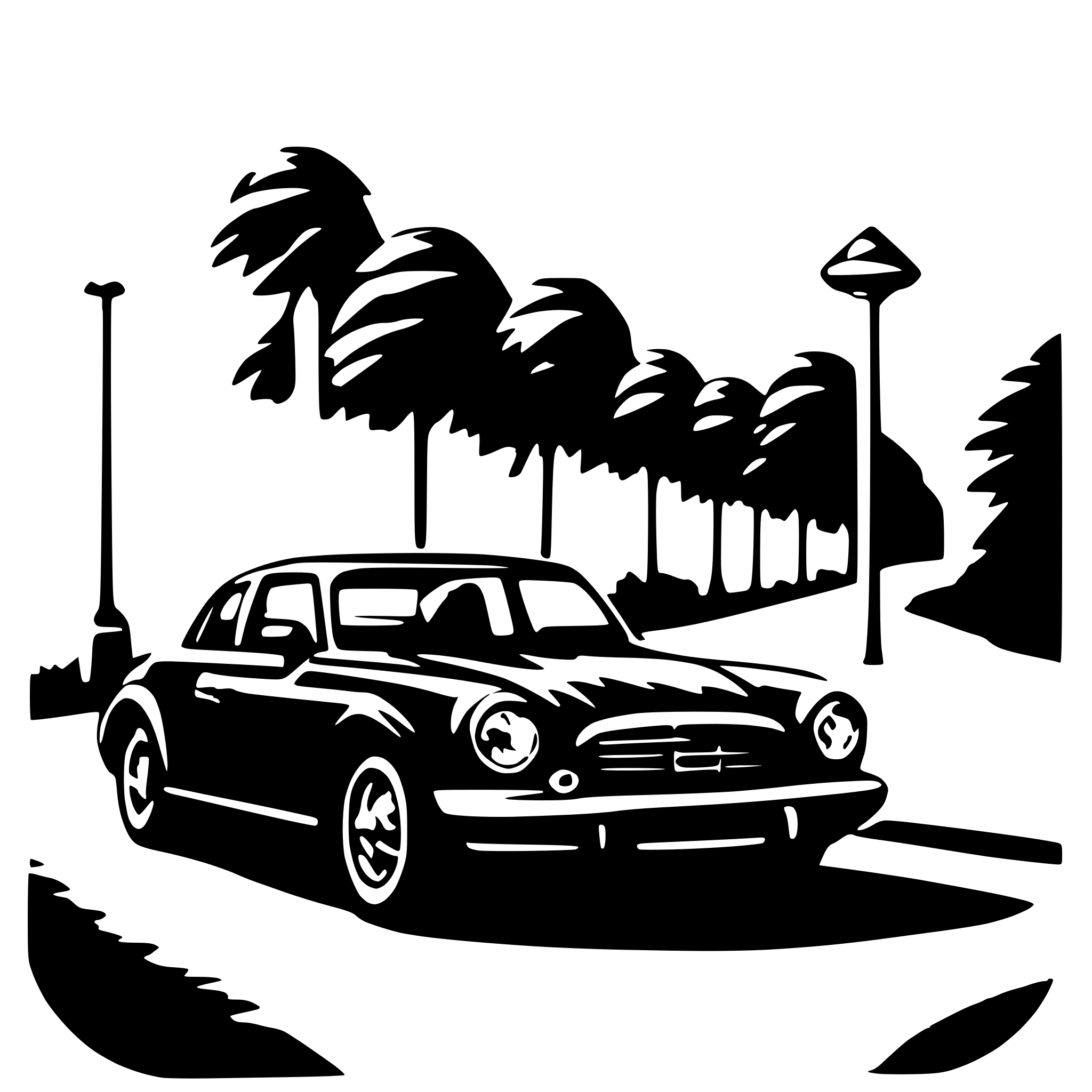 AI-generated SVG of a car blue on the road