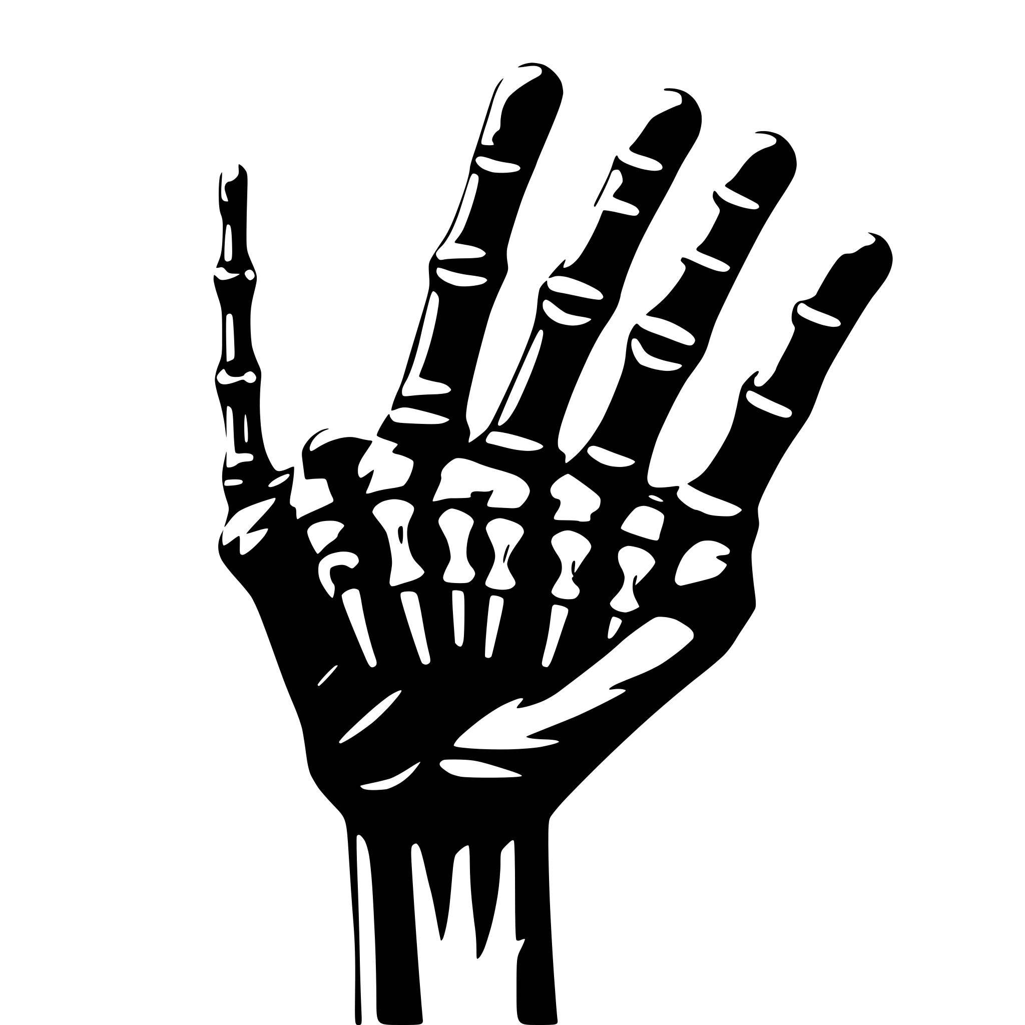 AI-generated SVG of a skeleton hand giving the middle finger