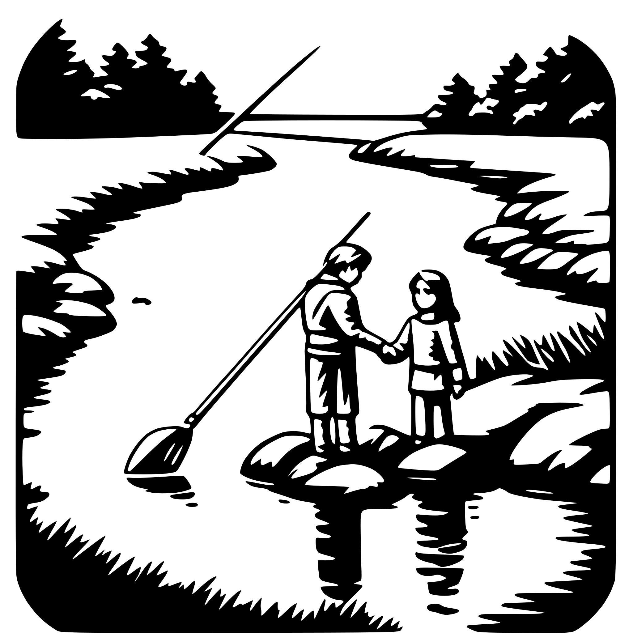 AI-generated SVG of a fishing in stream