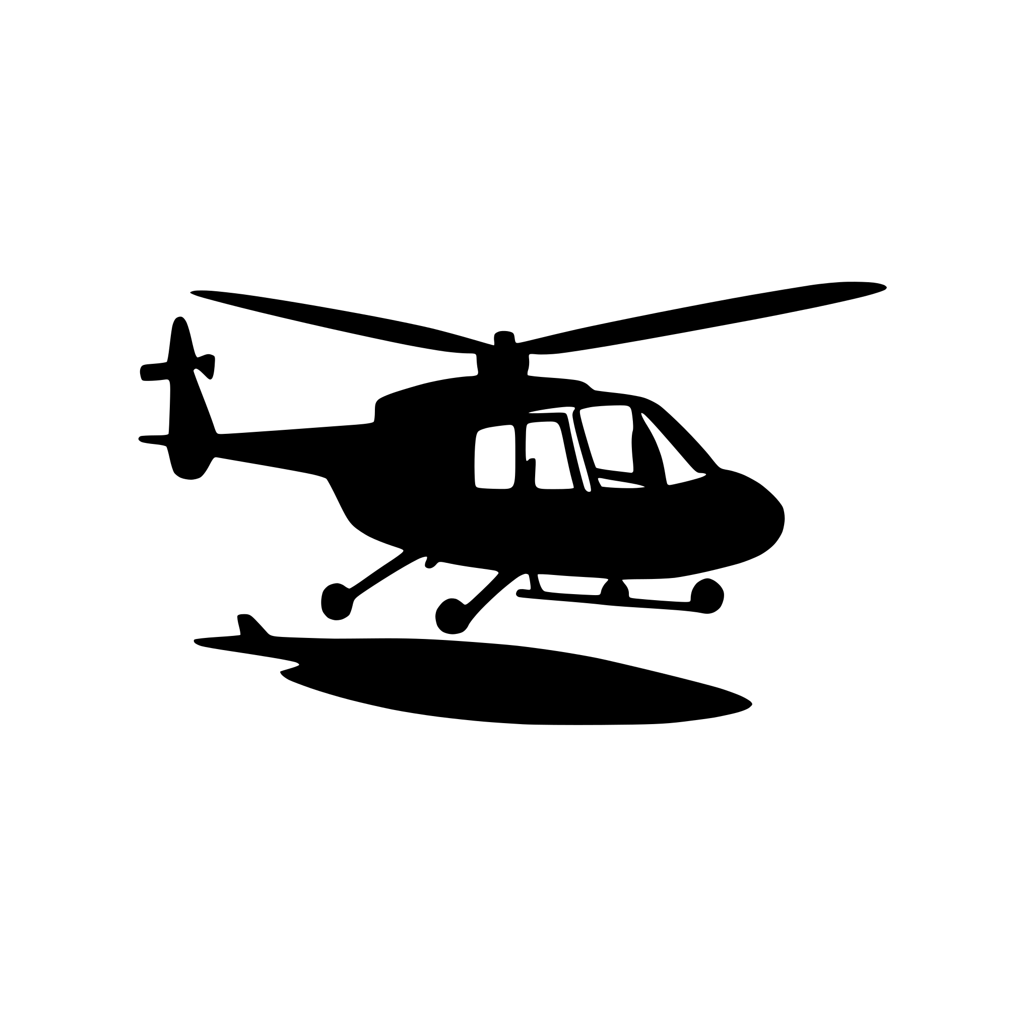 AI-generated SVG of a very simple helicopter silhouette seen from the side, bicolor.