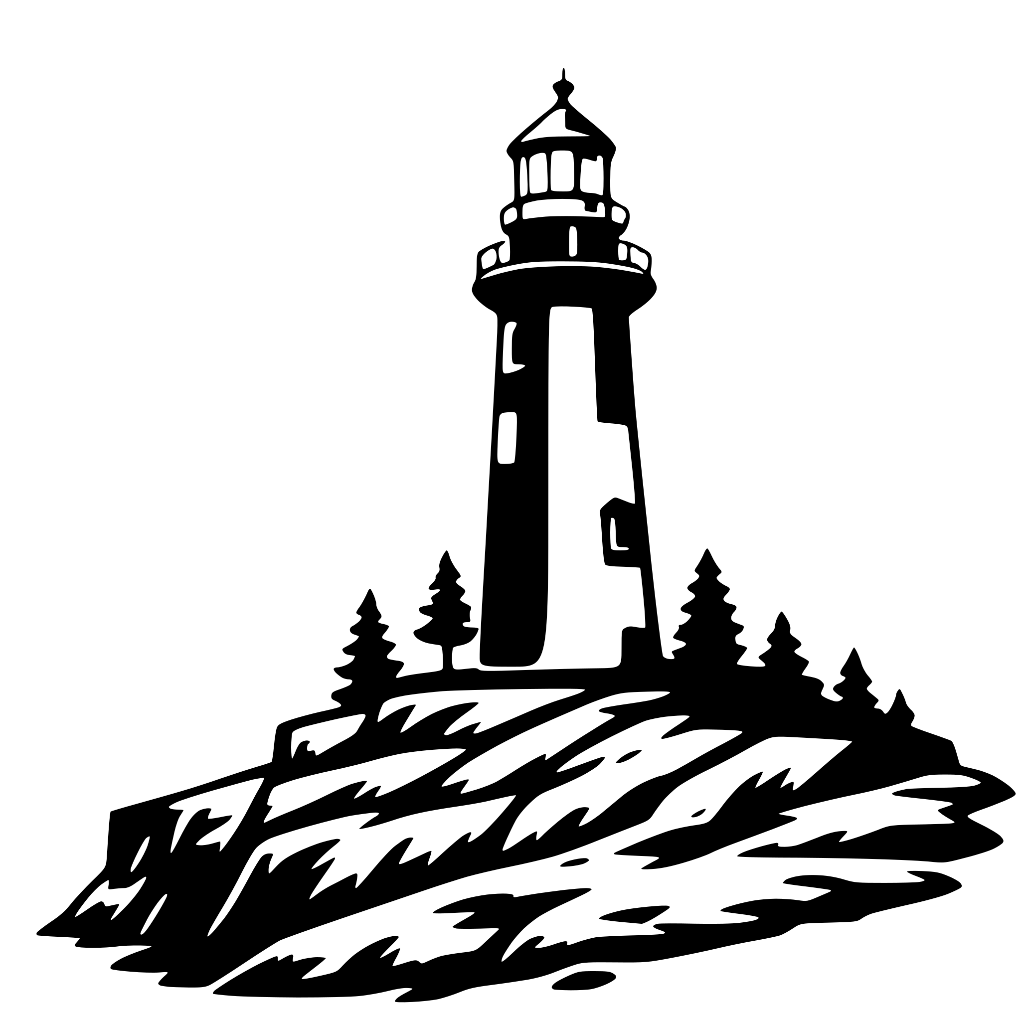 AI-generated SVG of 'lighthouse on a cliff'