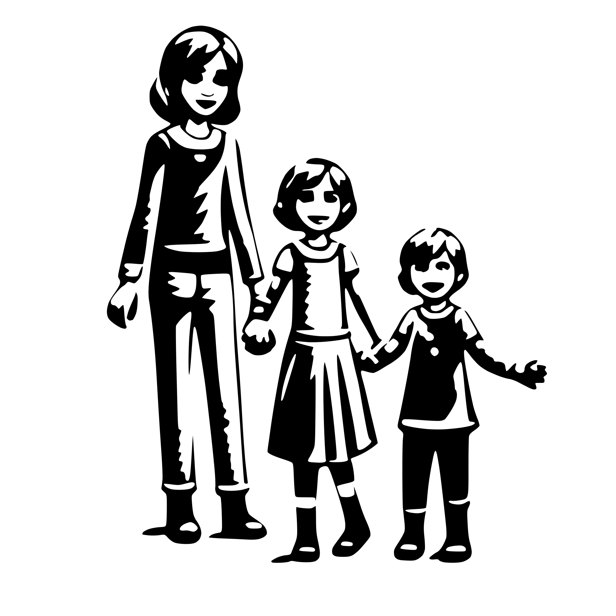 AI-generated SVG of a an educator with toddlers holding hands AI-generated SVG of a an educator with toddlers holding hands