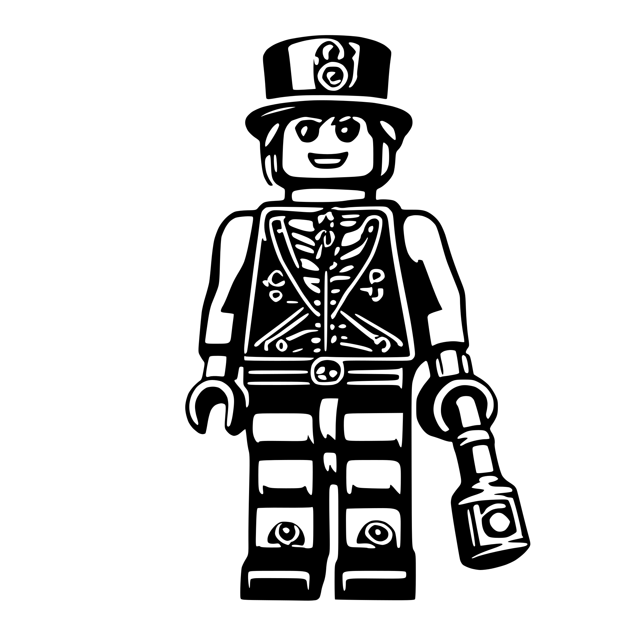 AI-generated SVG of 'steampunk lego minifigure'