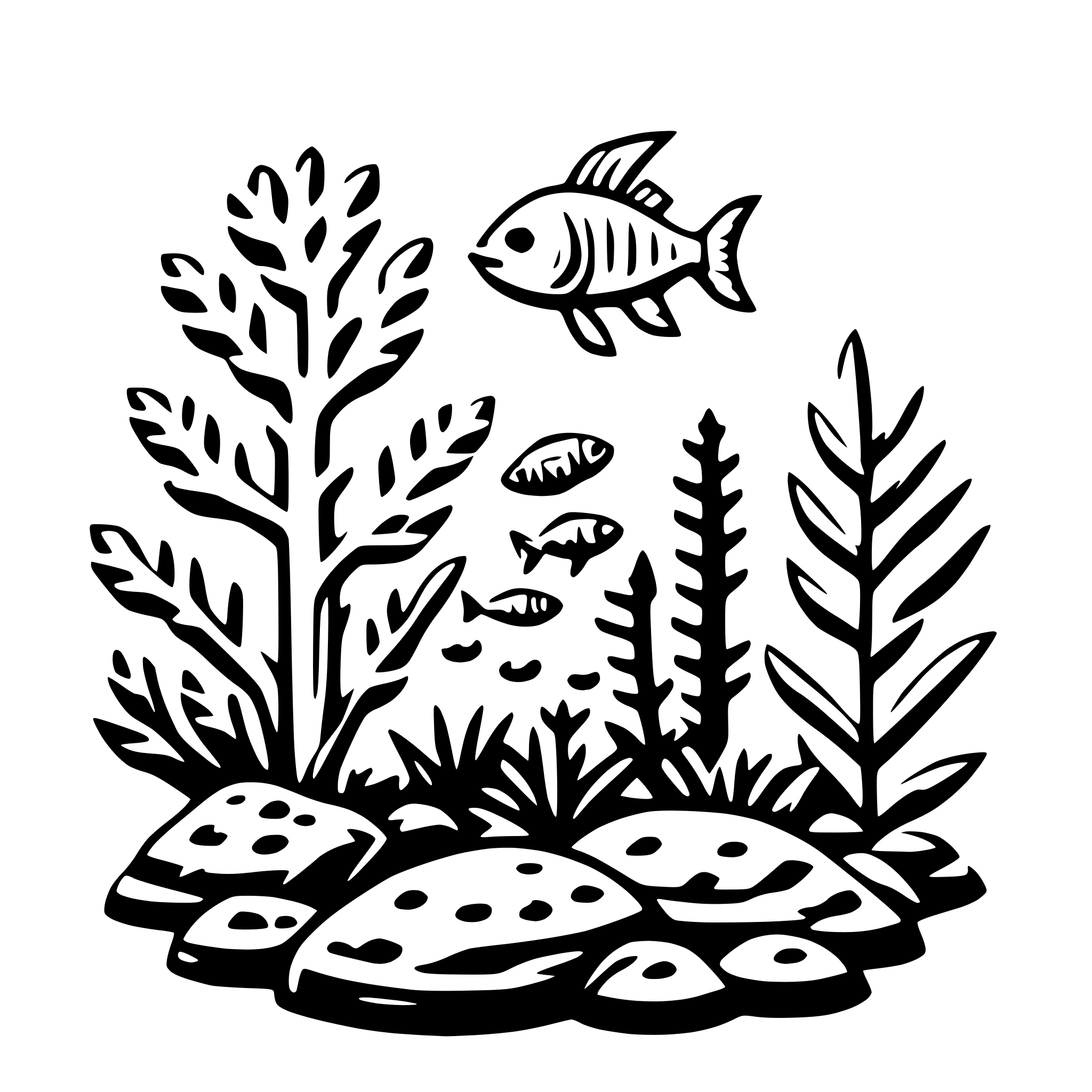 AI-generated SVG of 'coral and fish'