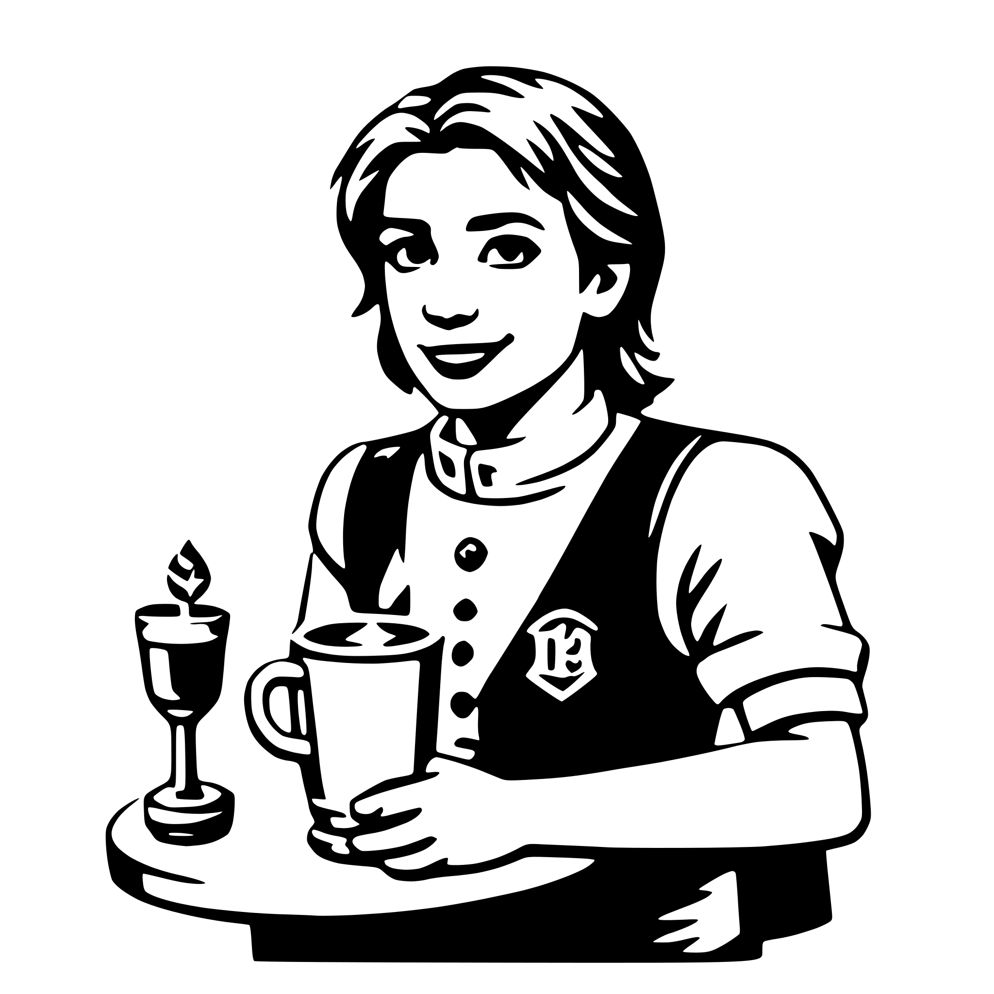 AI-generated SVG of a barista