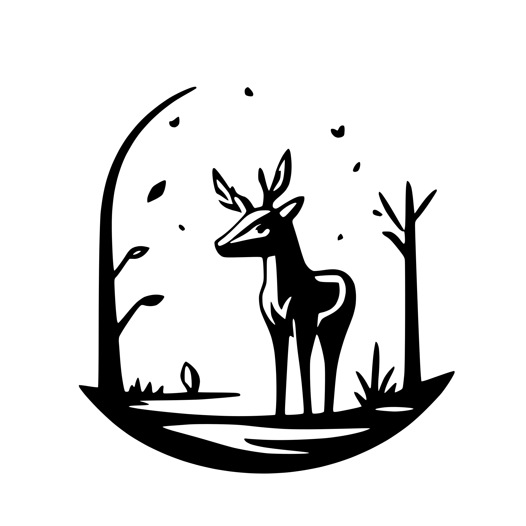 AI-generated SVG of a deer, lake