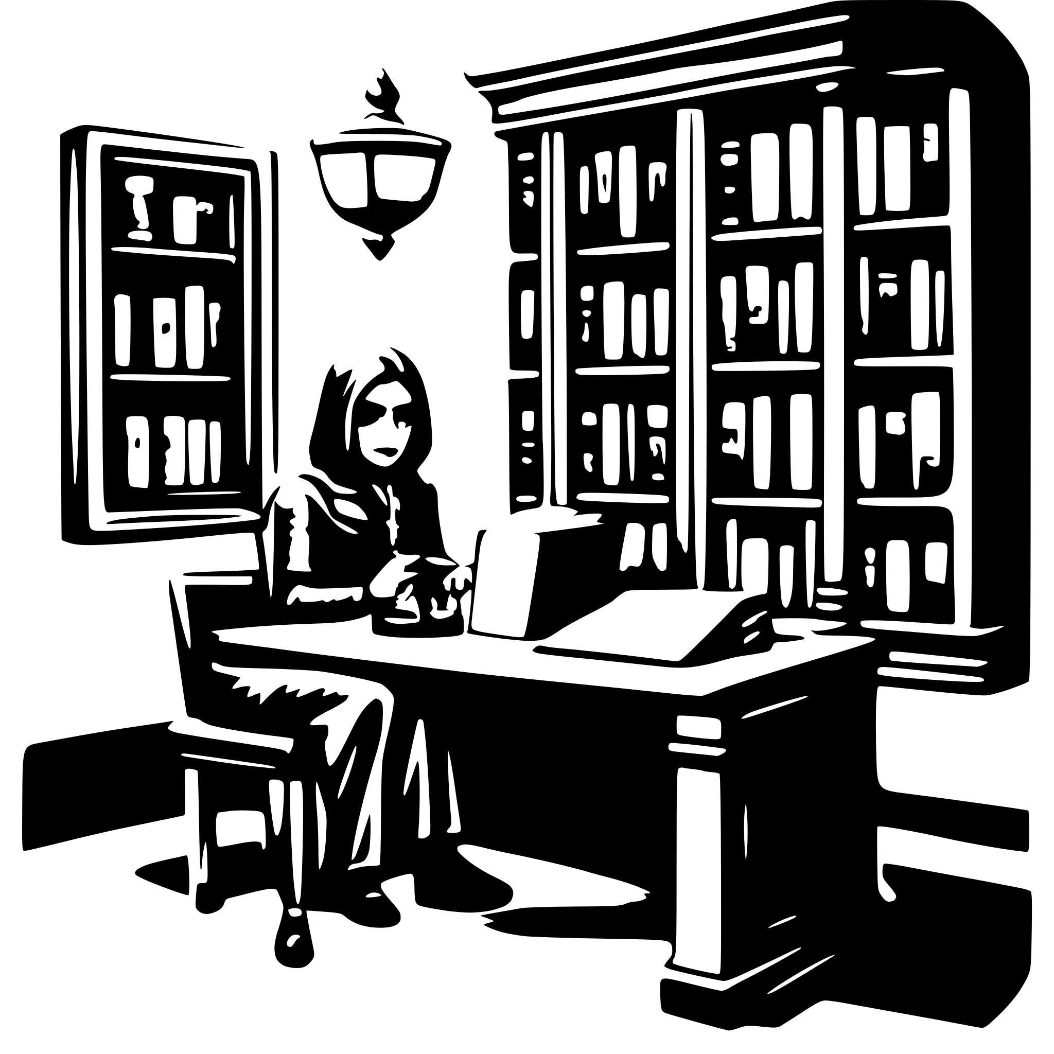 AI-generated SVG of 'the stygian library'