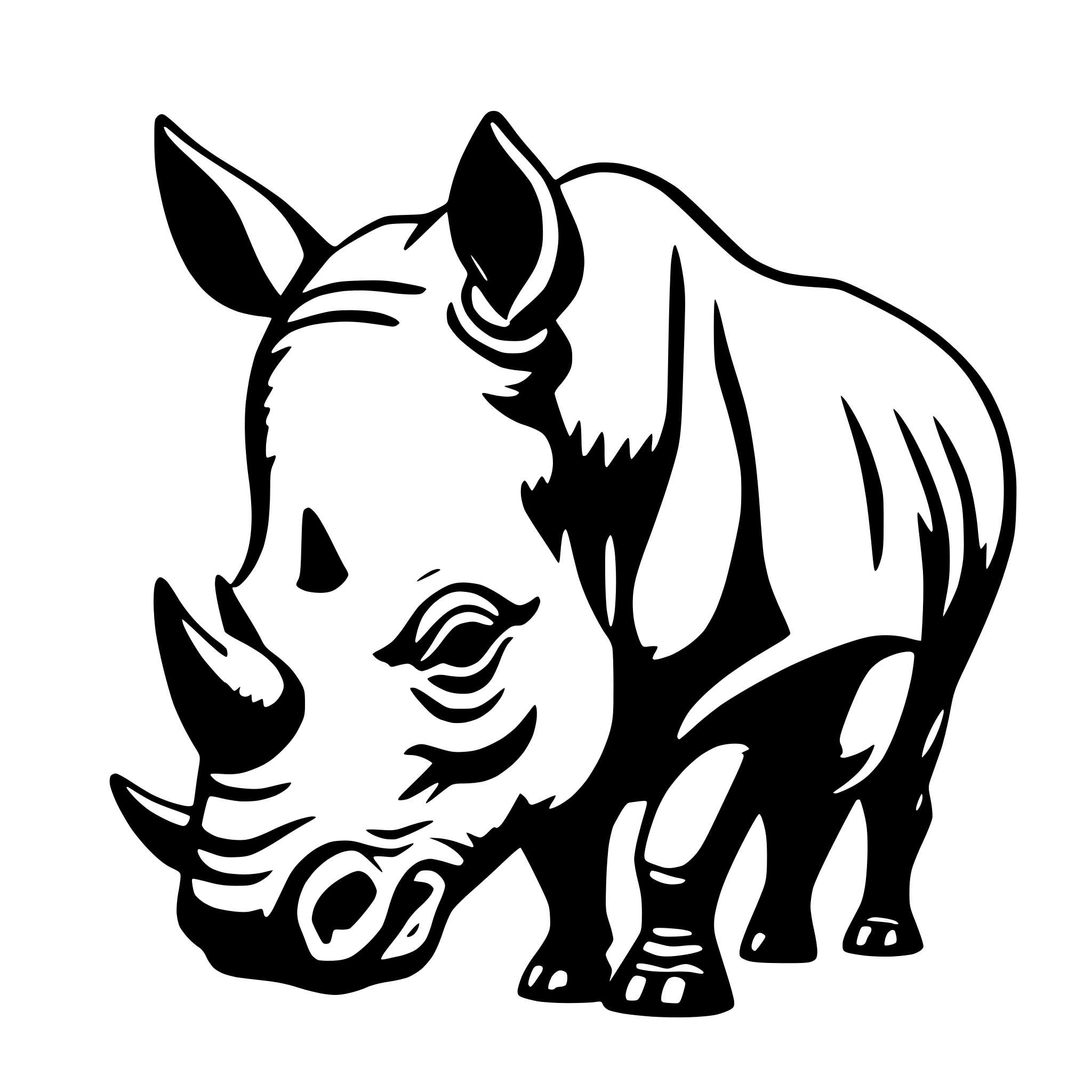 AI-generated SVG of a rhino