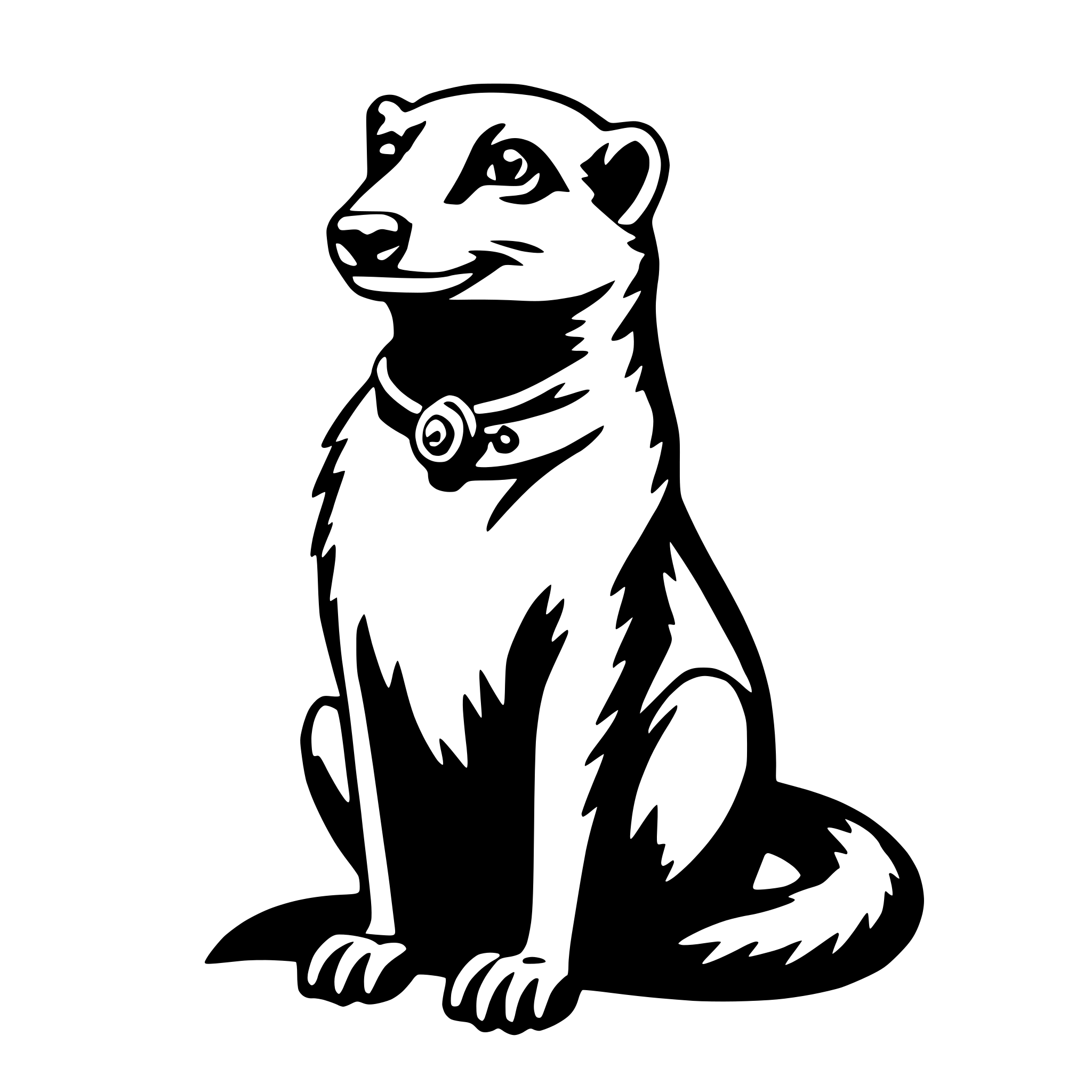 AI-generated SVG of 'mongoose with monocle'