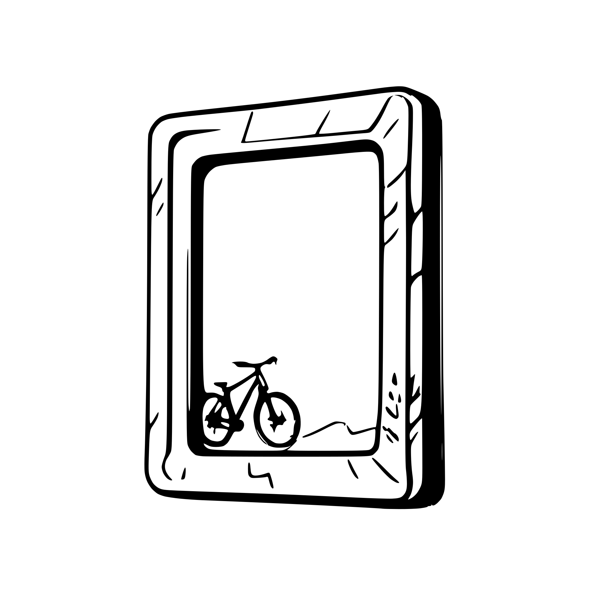 AI-generated SVG of a mountainbike sticking out of a picture frame