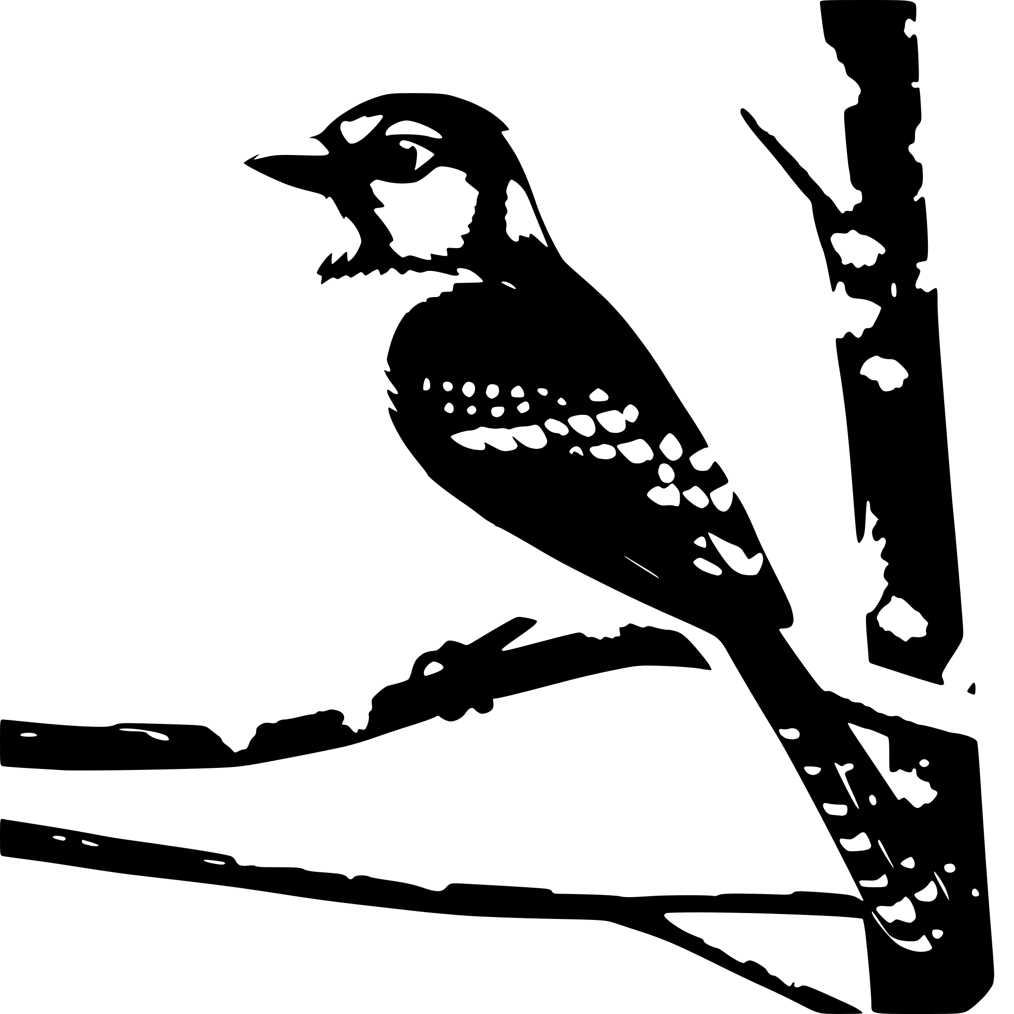 AI-generated SVG of a blue jay bird in a tree with snow falling
