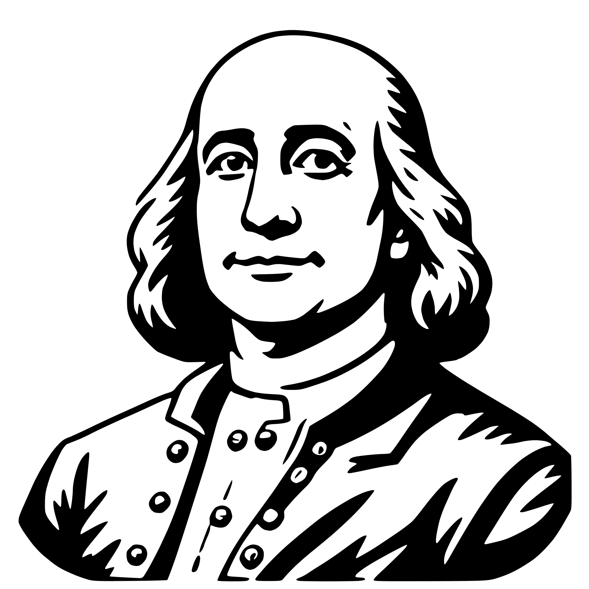 AI-generated SVG of a benjamin franklin