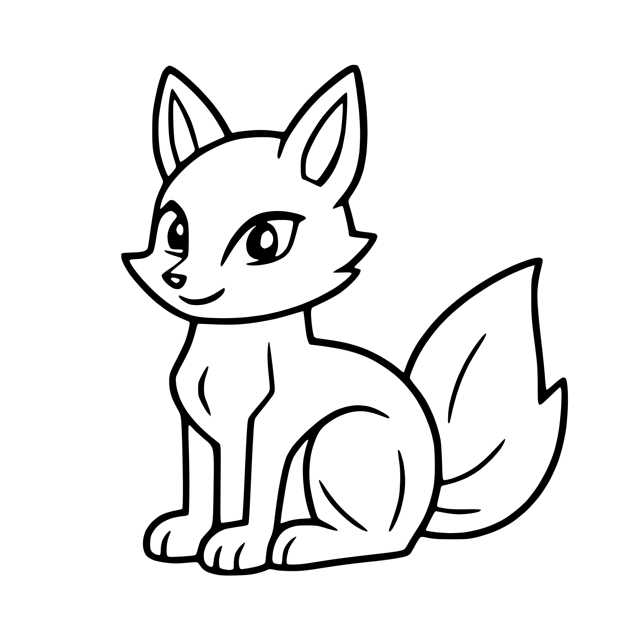 AI-generated SVG of a fox with flowing tail