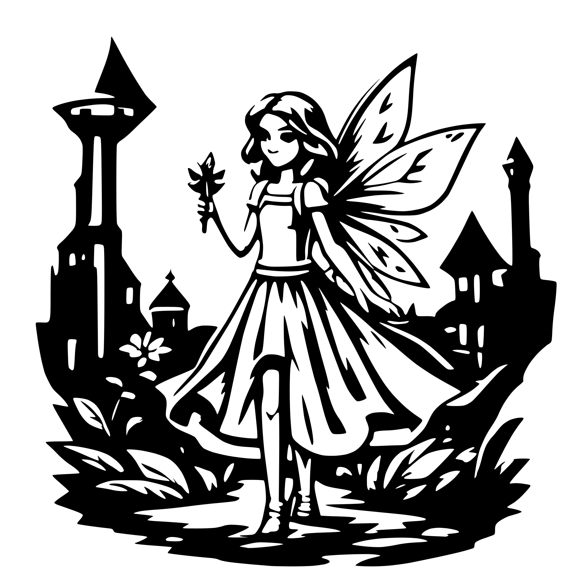 AI-generated SVG of a fairy in temtem artstyle