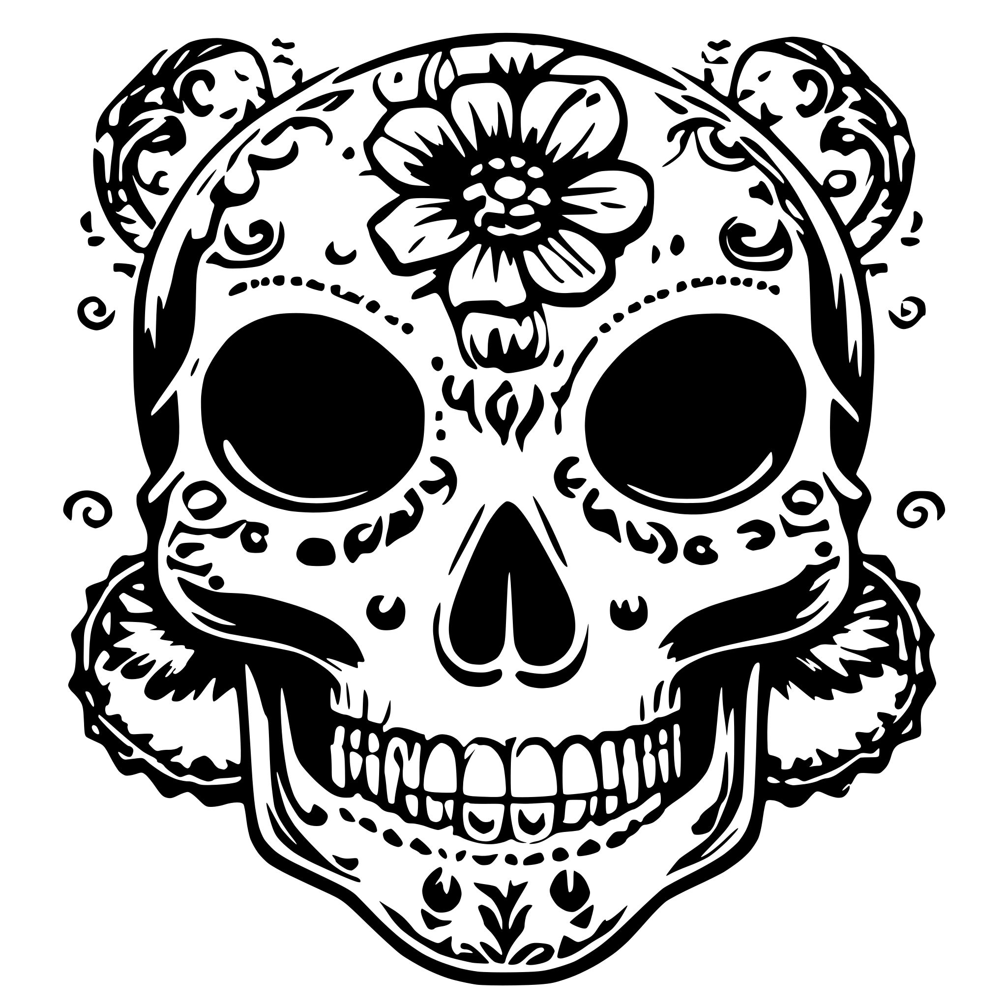 AI-generated SVG of a Sugar skull butterfly