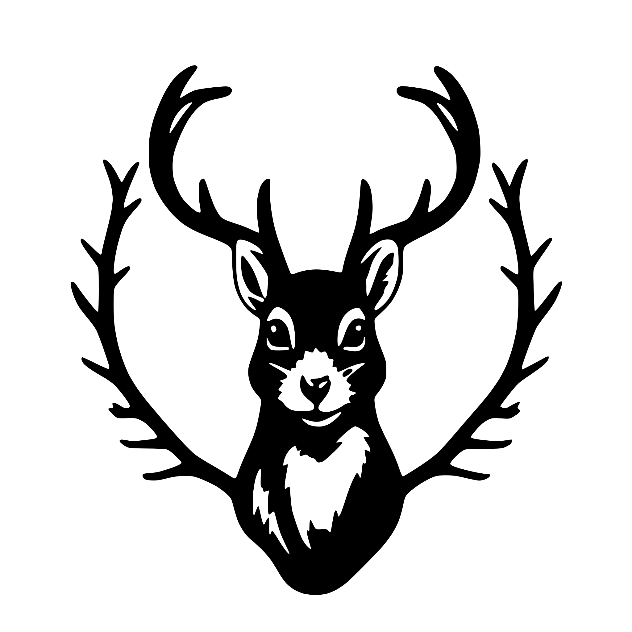 AI-generated SVG of a squirrel with mule deer antlers