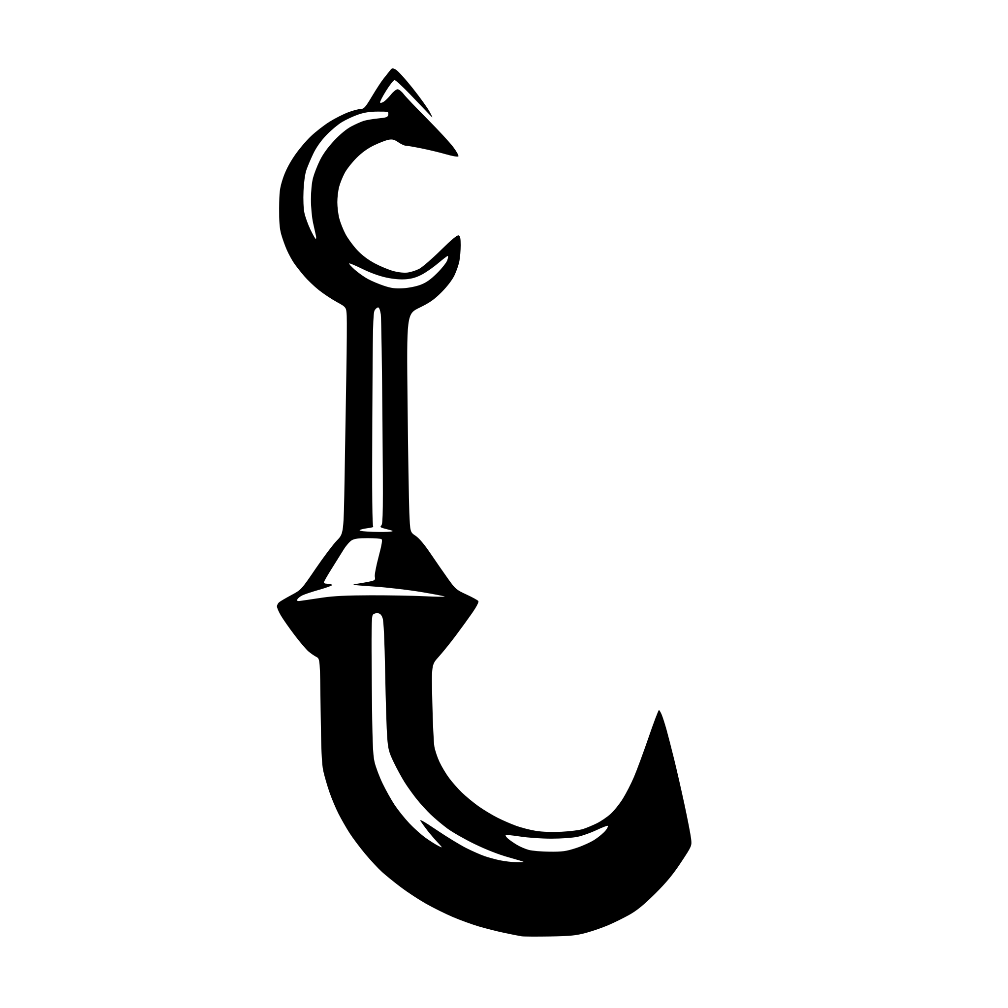 AI-generated SVG of a hook minimalist