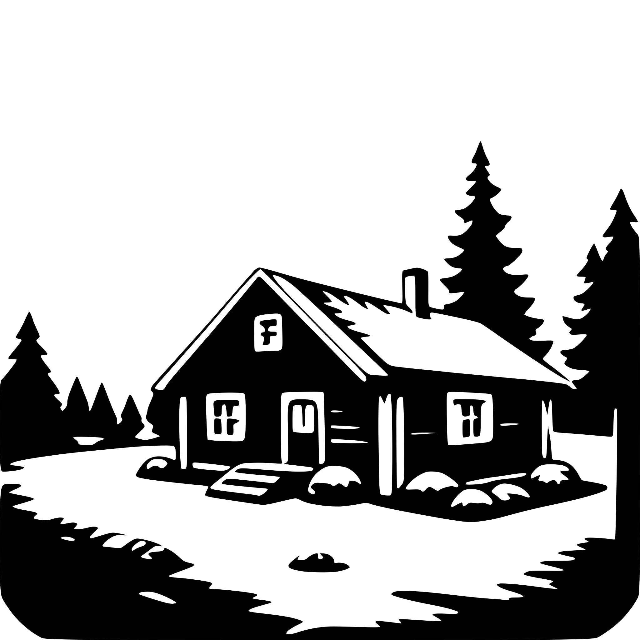 AI-generated SVG of 'mountain cabin'