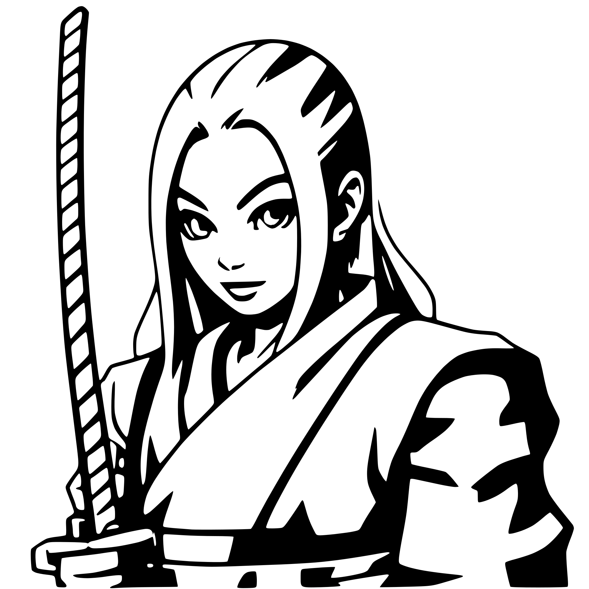 AI-generated SVG of a samurai with battle scars