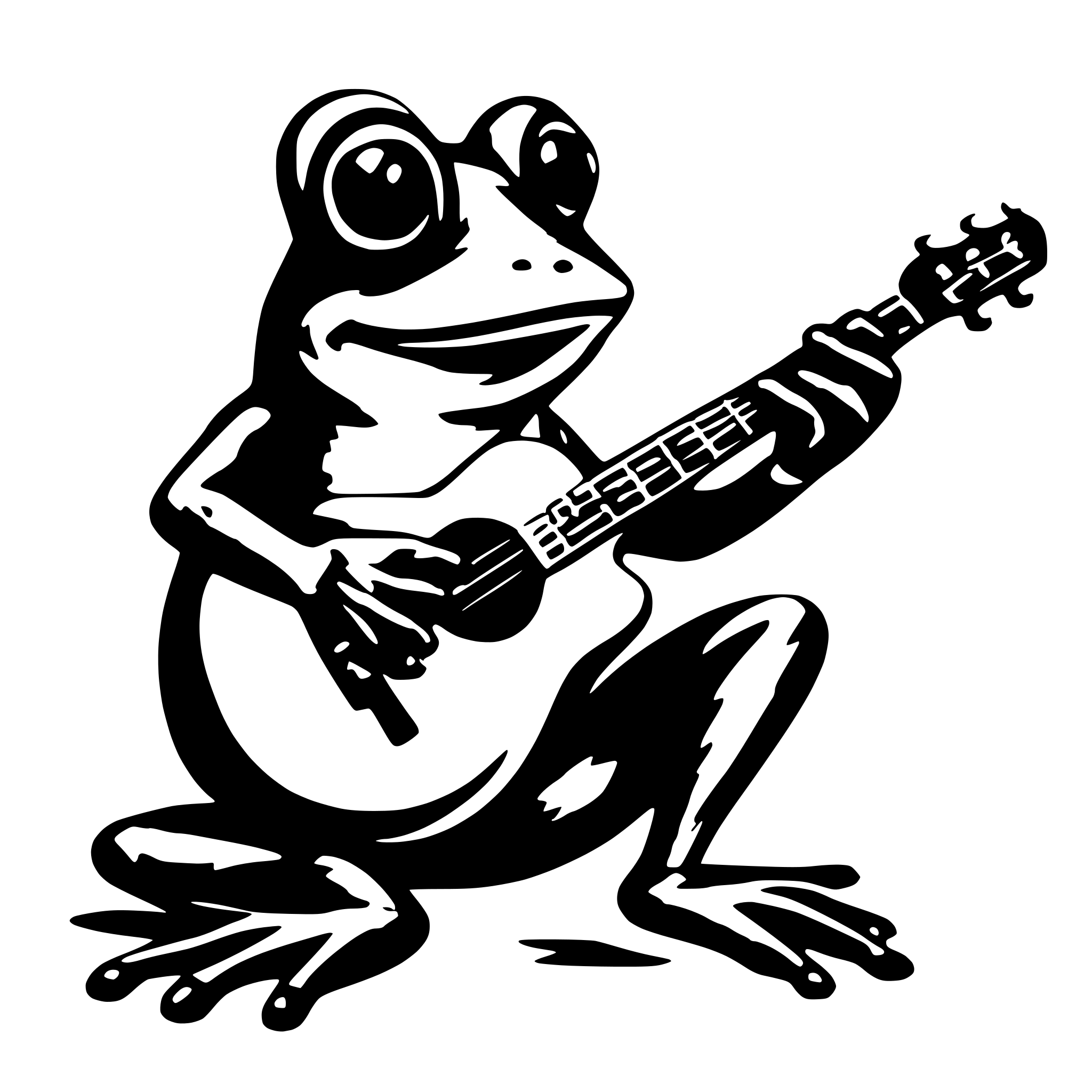 AI-generated SVG of 'frog playing guitar'